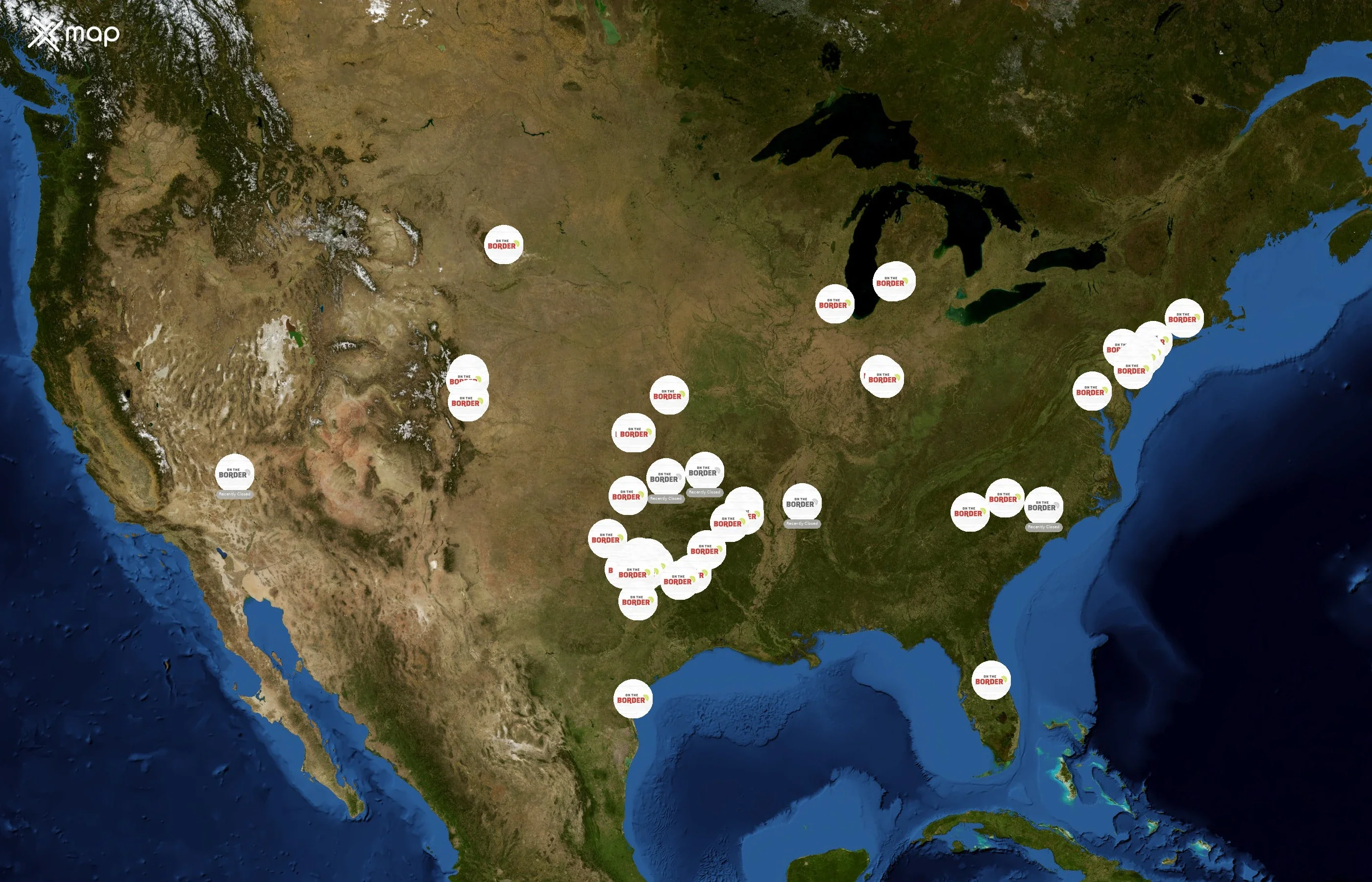 On The Border Mexican Grill & Cantina state distribution