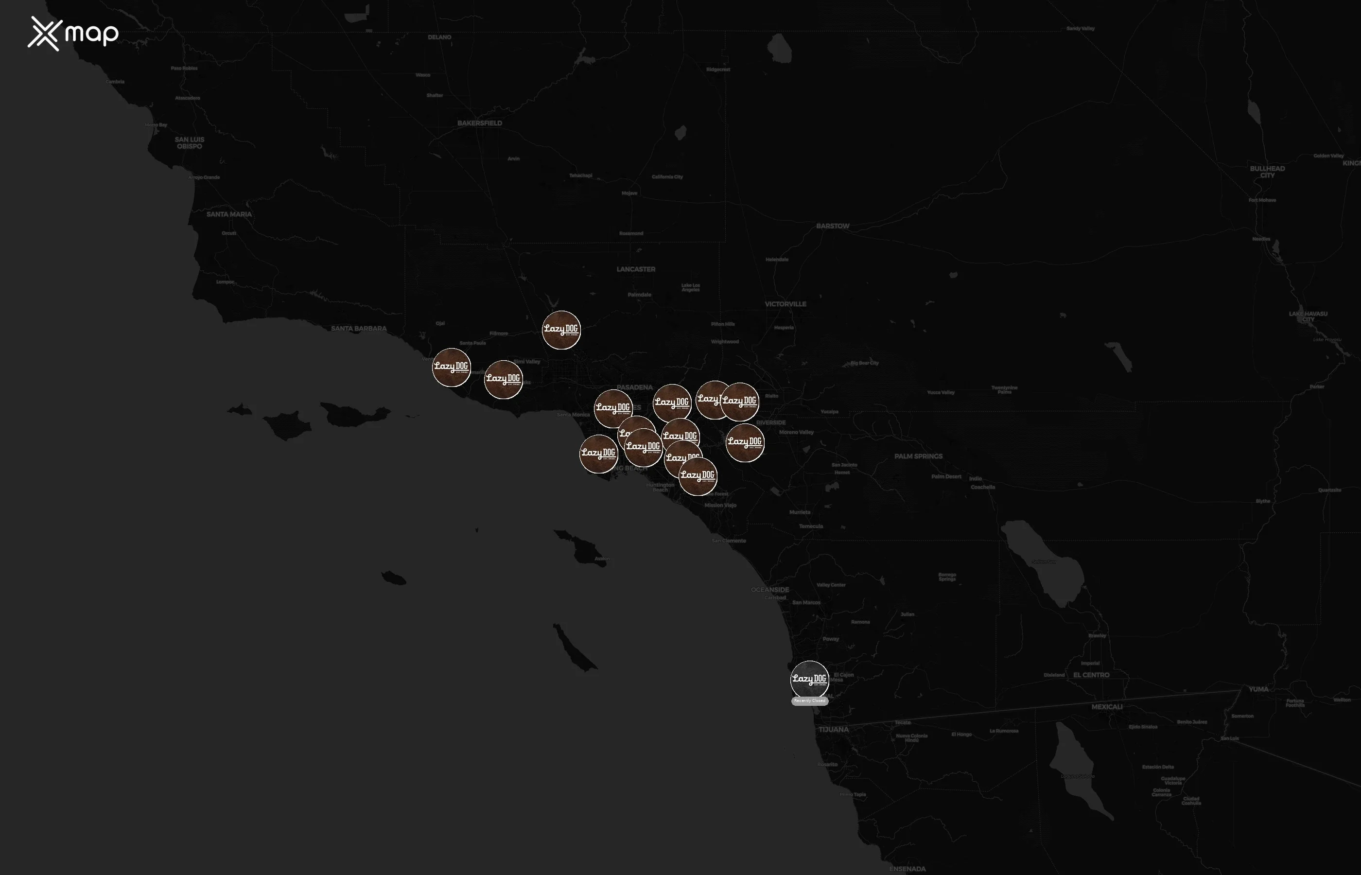 Lazy Dog Restaurant & Bar city distribution