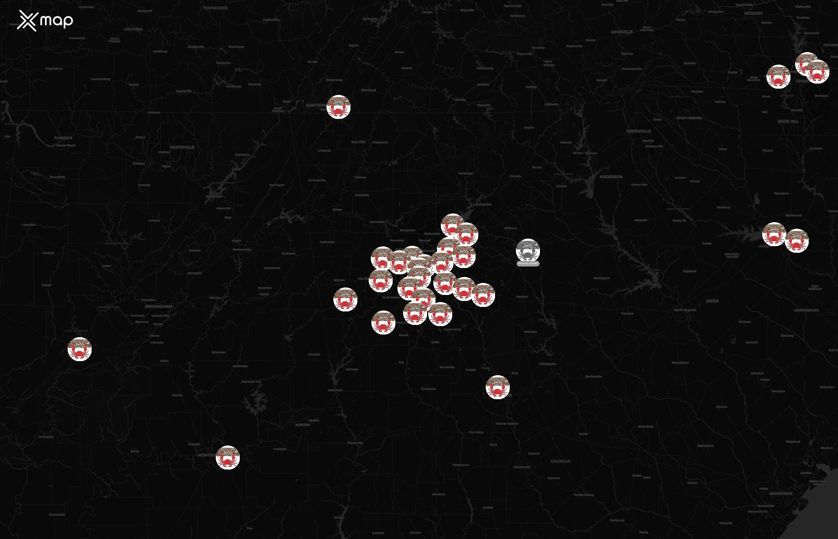 The Juicy Crab city distribution