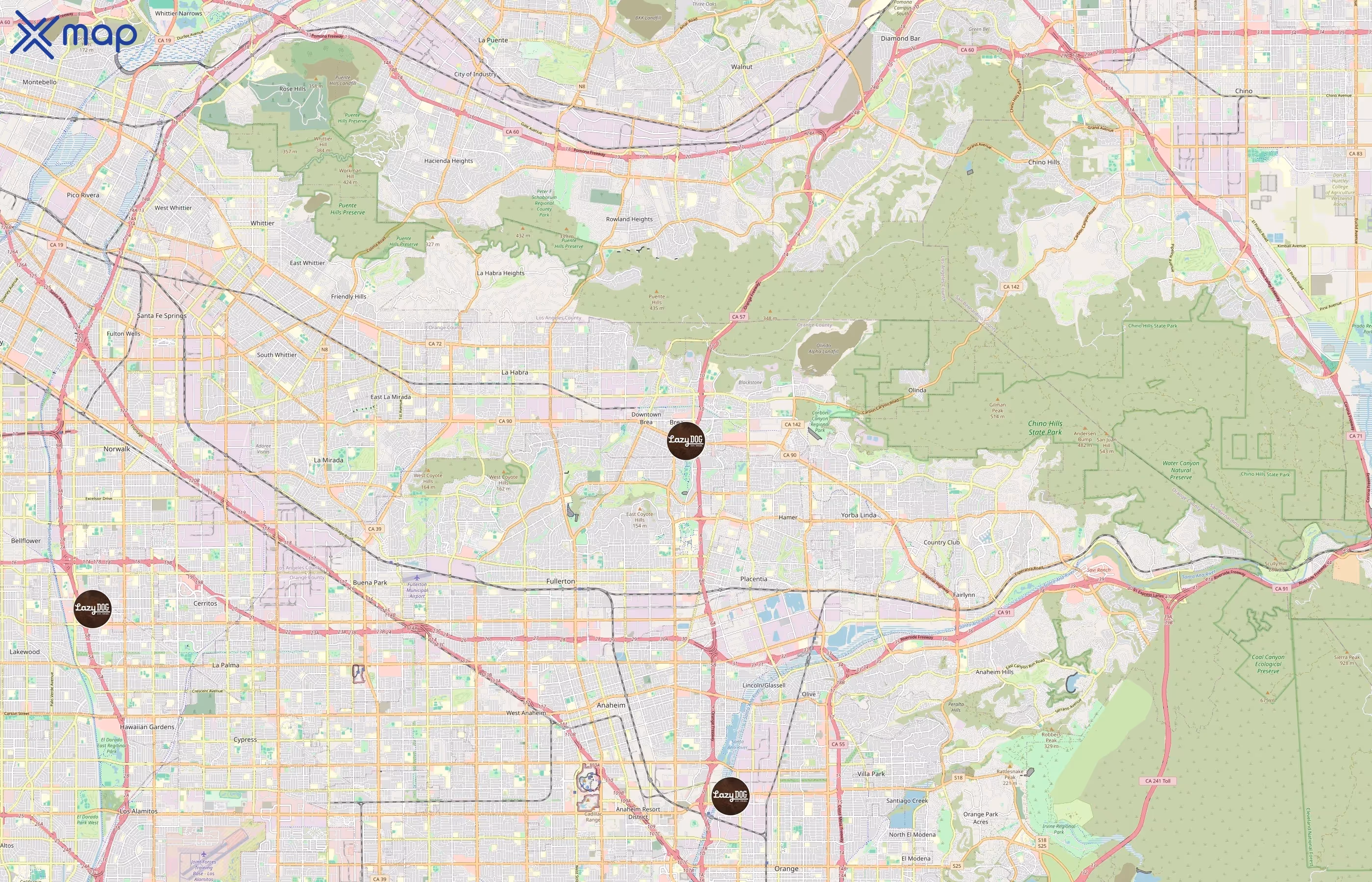 Lazy Dog Restaurant & Bar area coverage