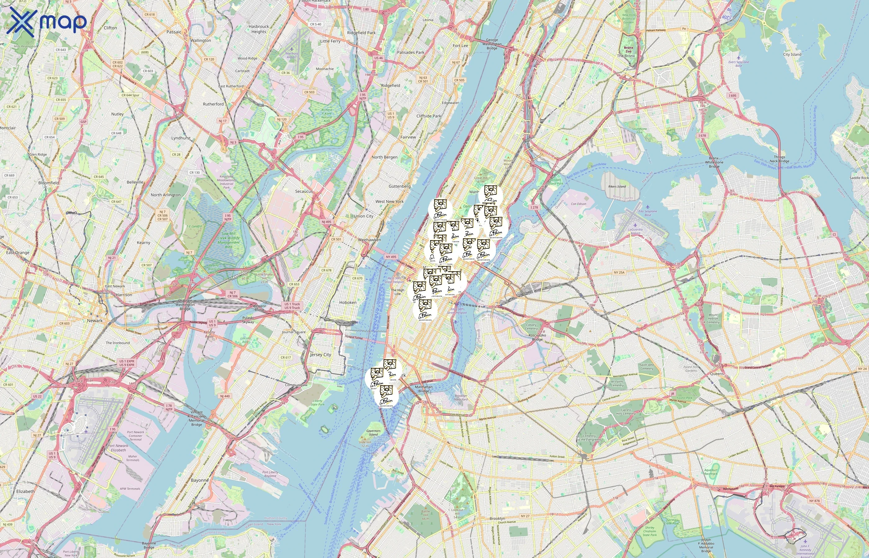 Le Pain Quotidien area coverage