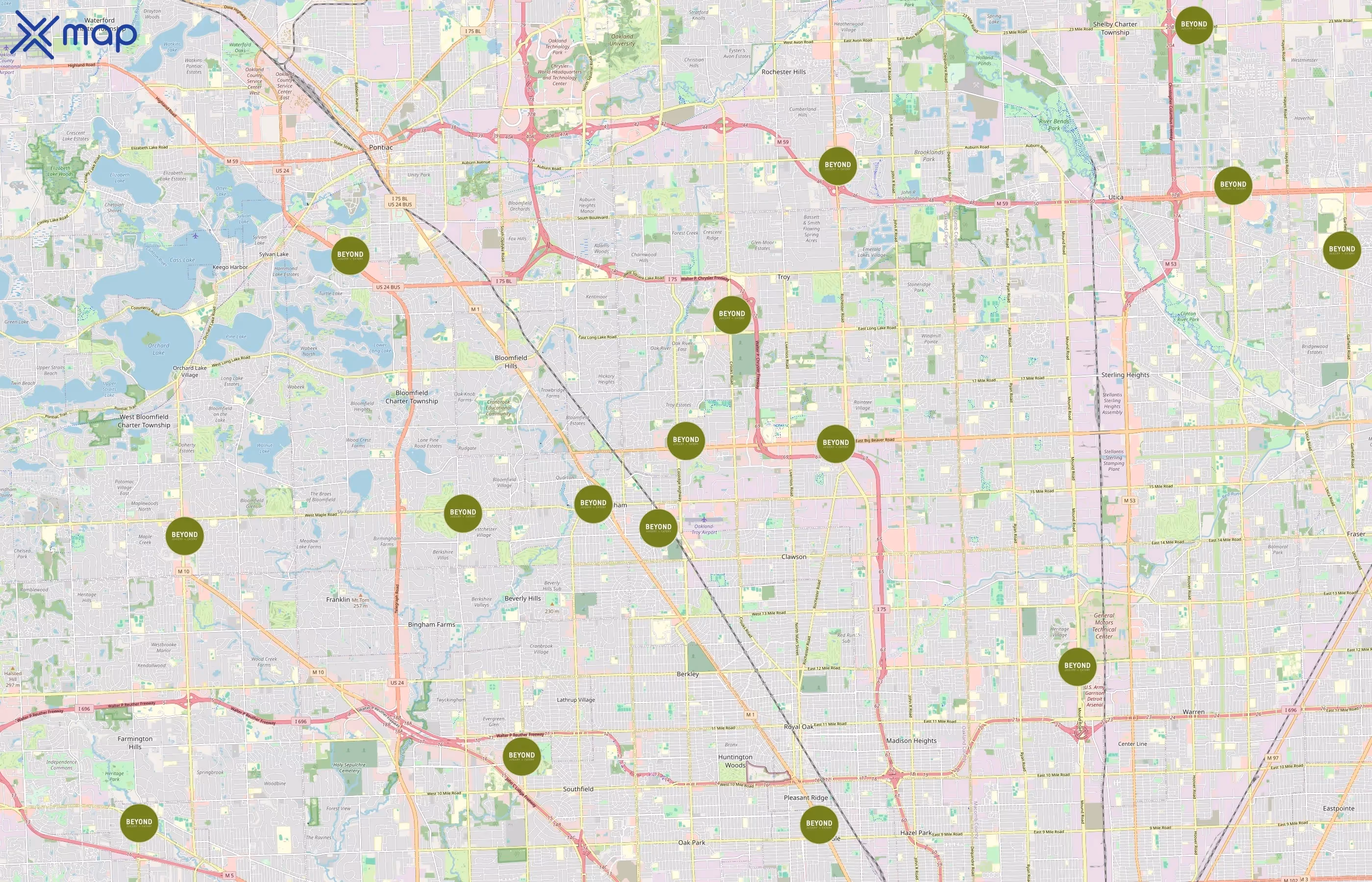 Beyond Juicery + Eatery area coverage