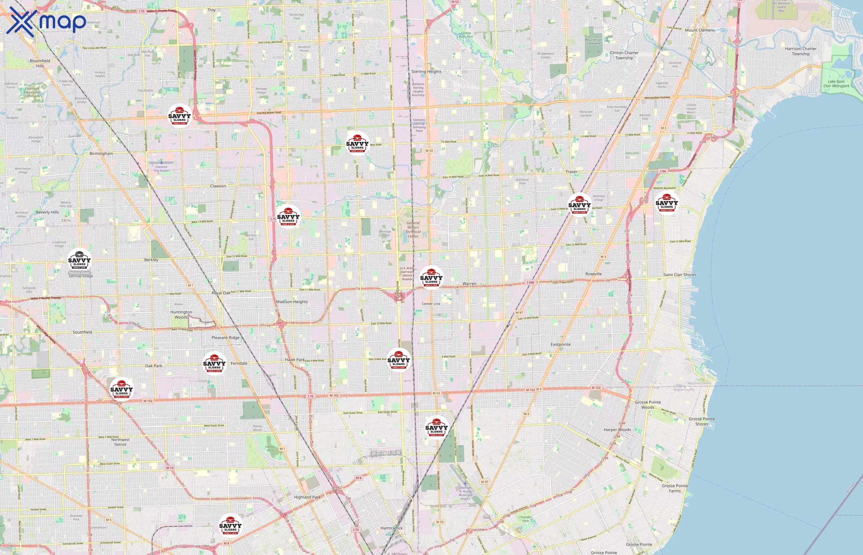 Savvy Sliders area coverage