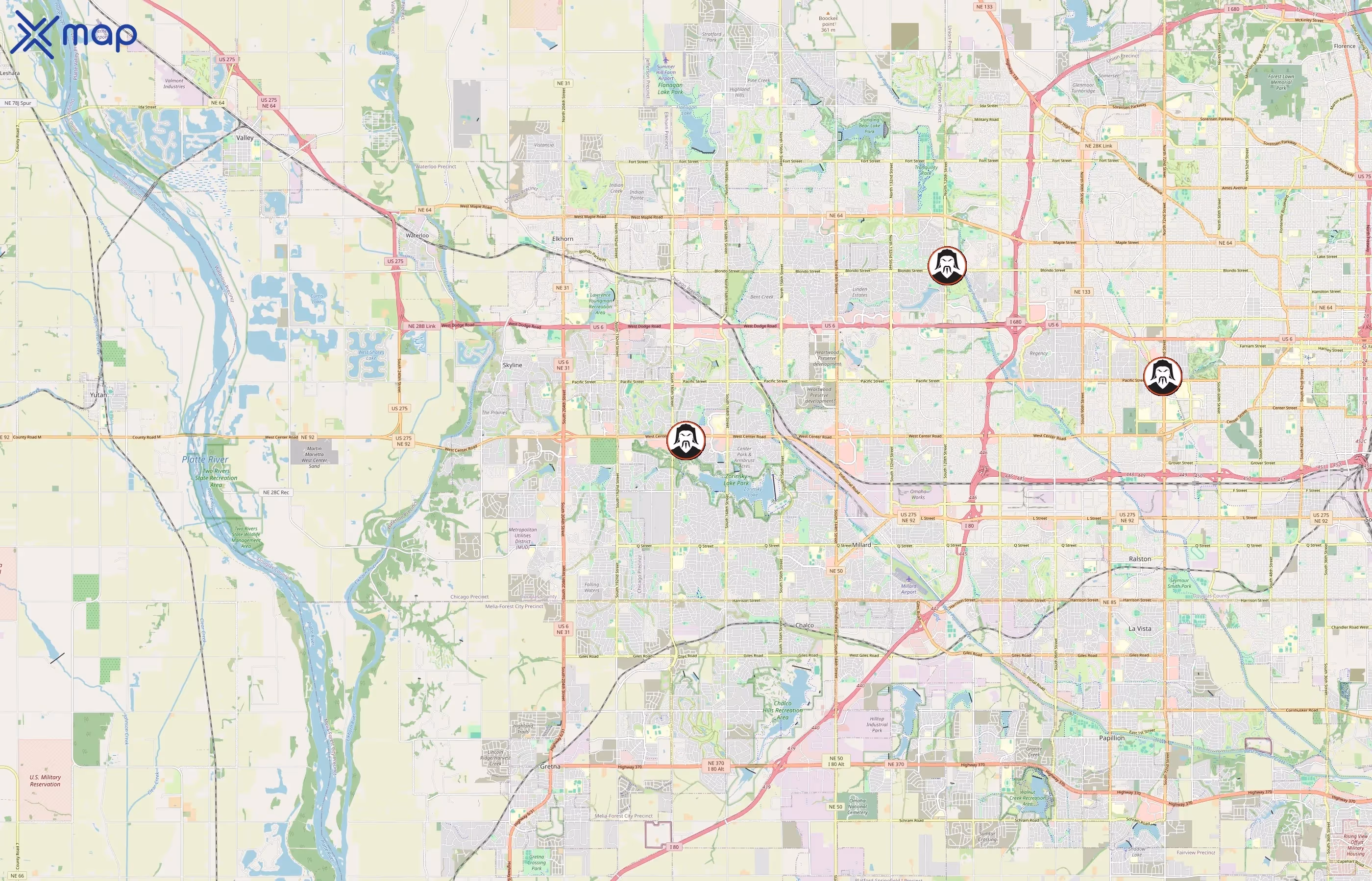 HuHot Mongolian Grill area coverage