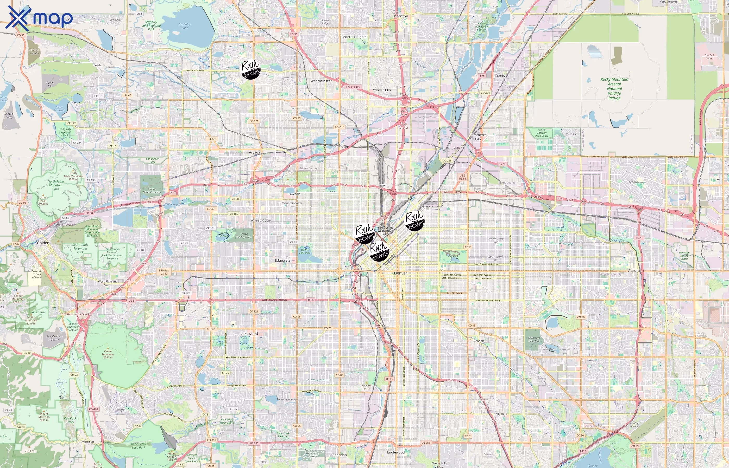 Rush Bowls area coverage