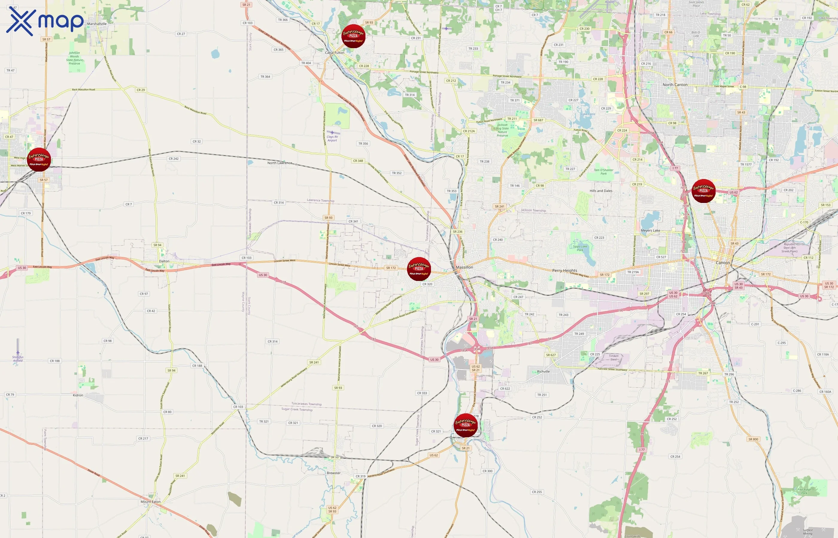 East of Chicago Pizza area coverage