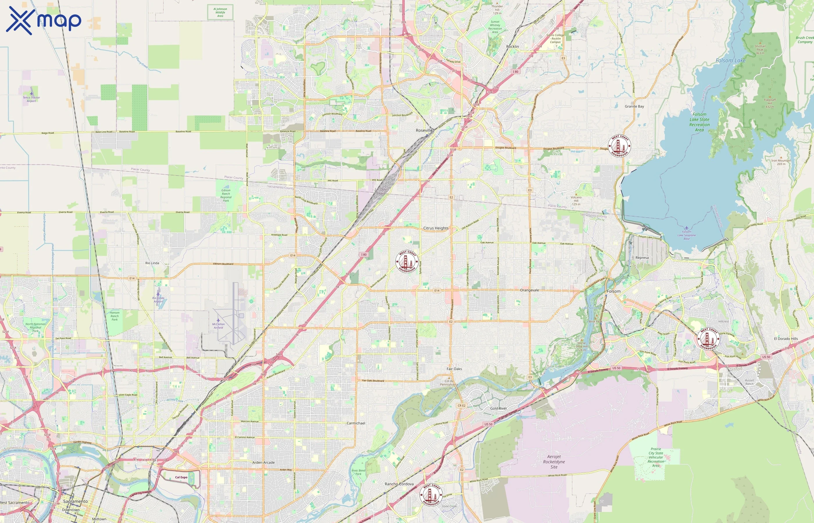 West Coast Sourdough area coverage