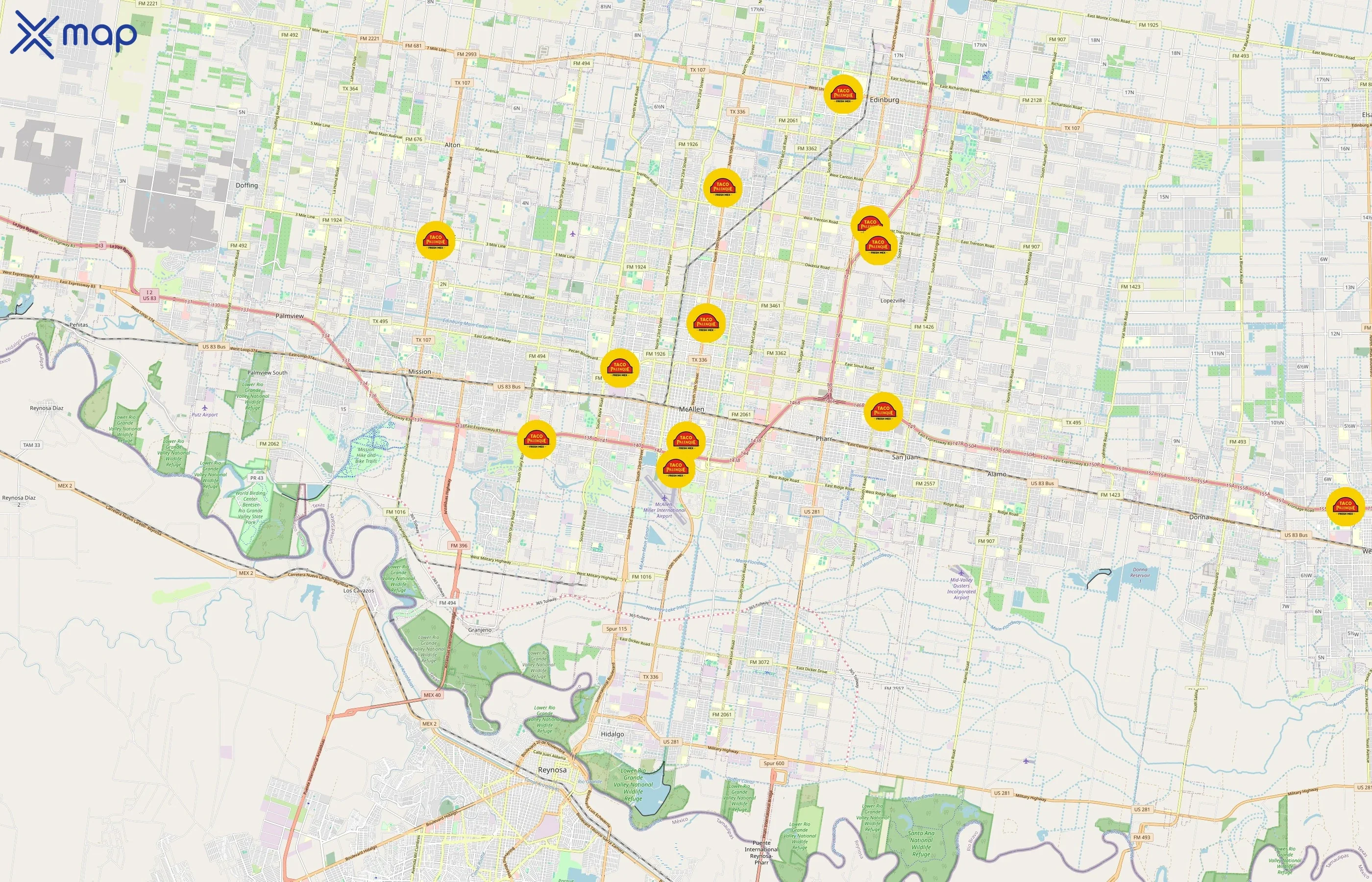 Taco Palenque area coverage