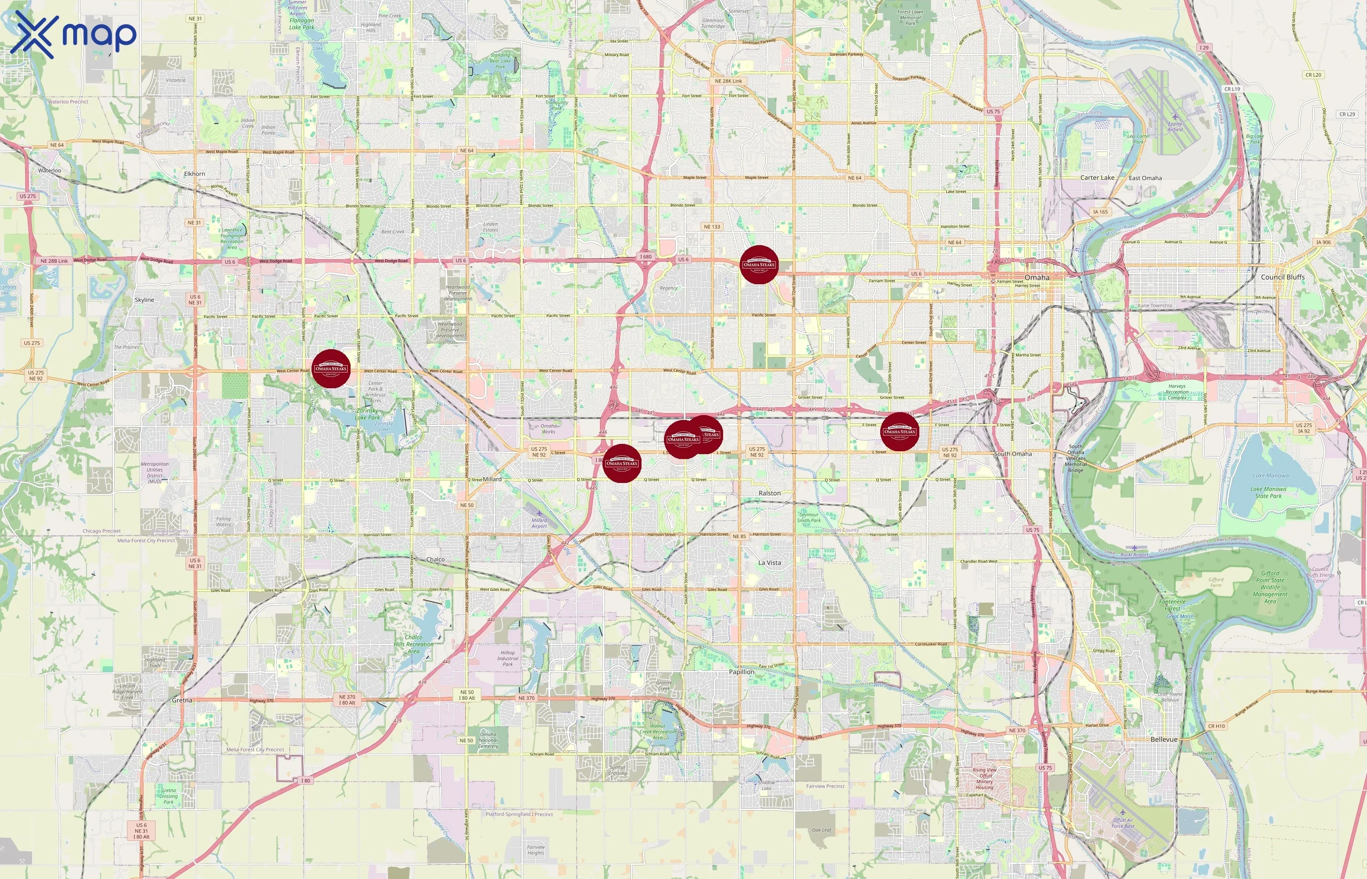 Omaha Steaks area coverage