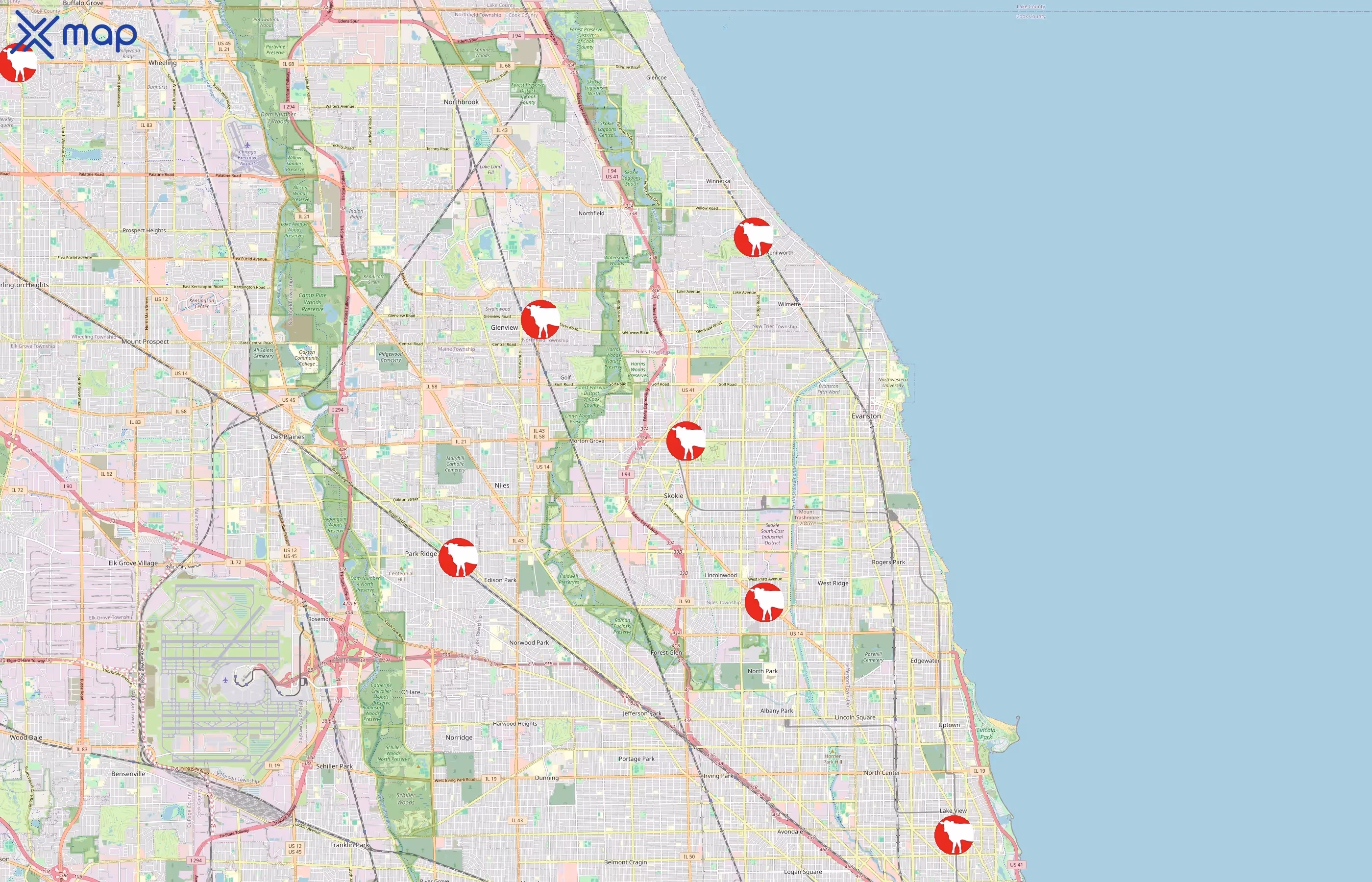 Oberweis Dairy area coverage