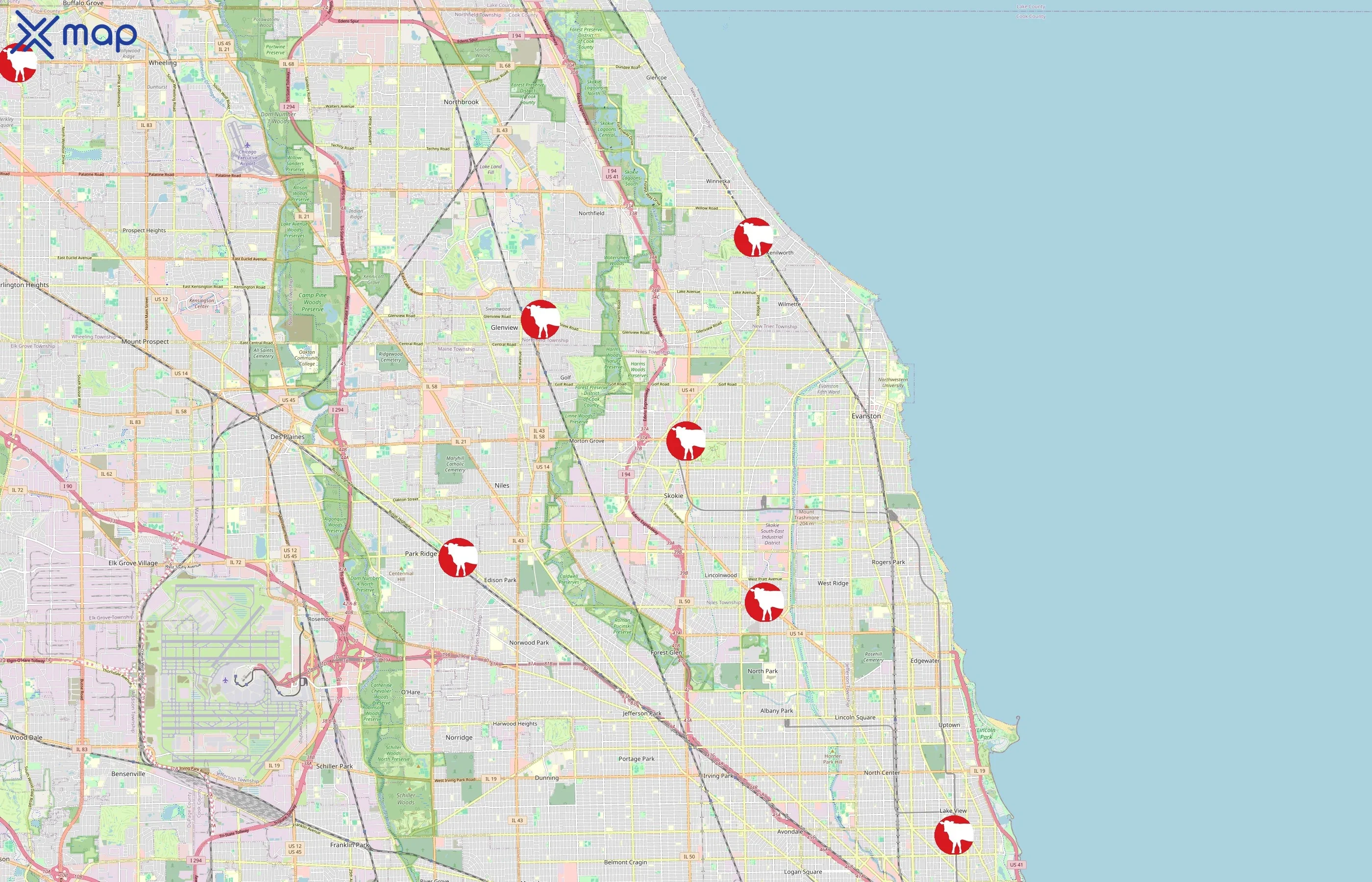 Oberweis Dairy area coverage