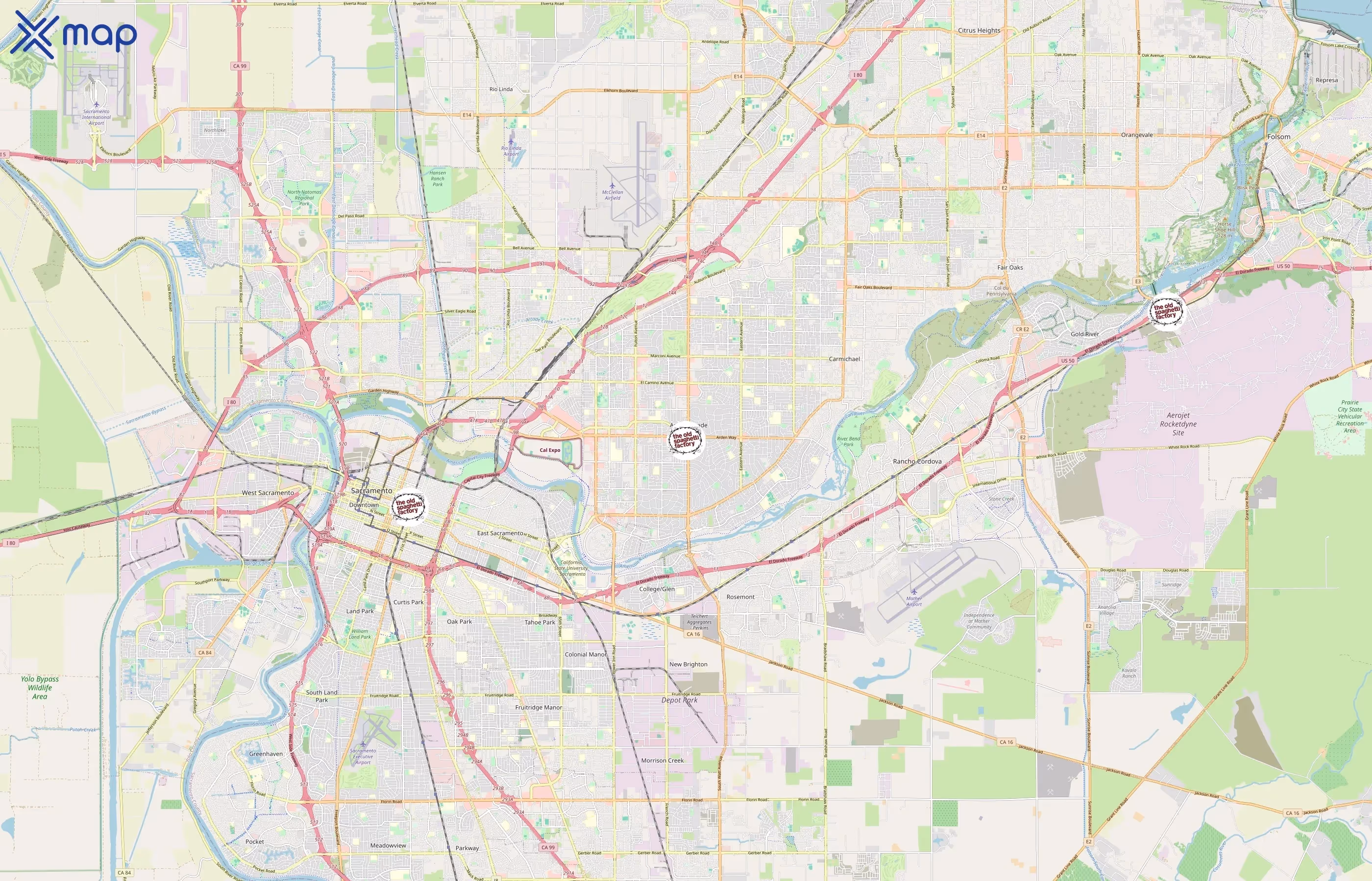 The Old Spaghetti Factory area coverage