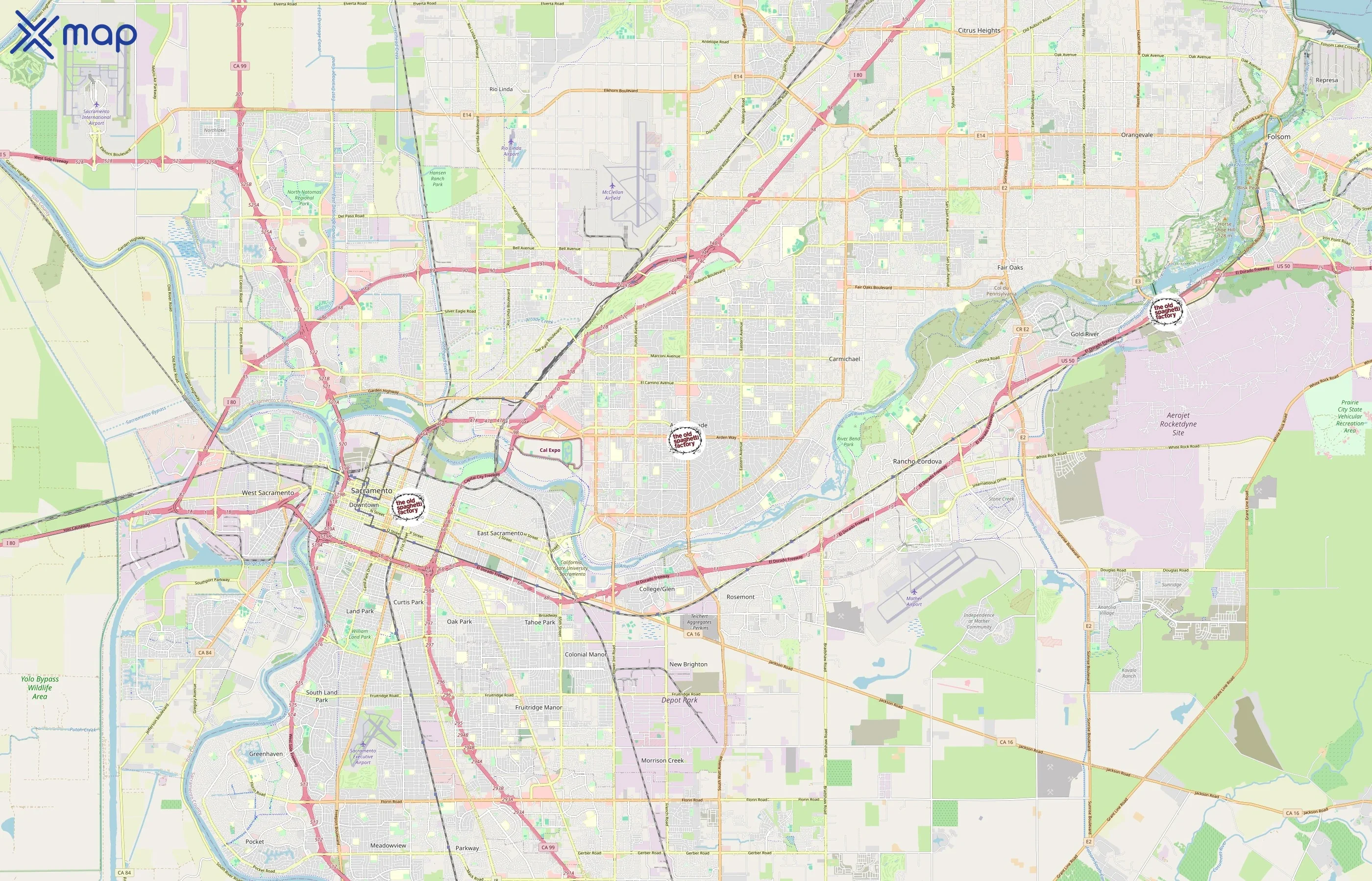 The Old Spaghetti Factory area coverage