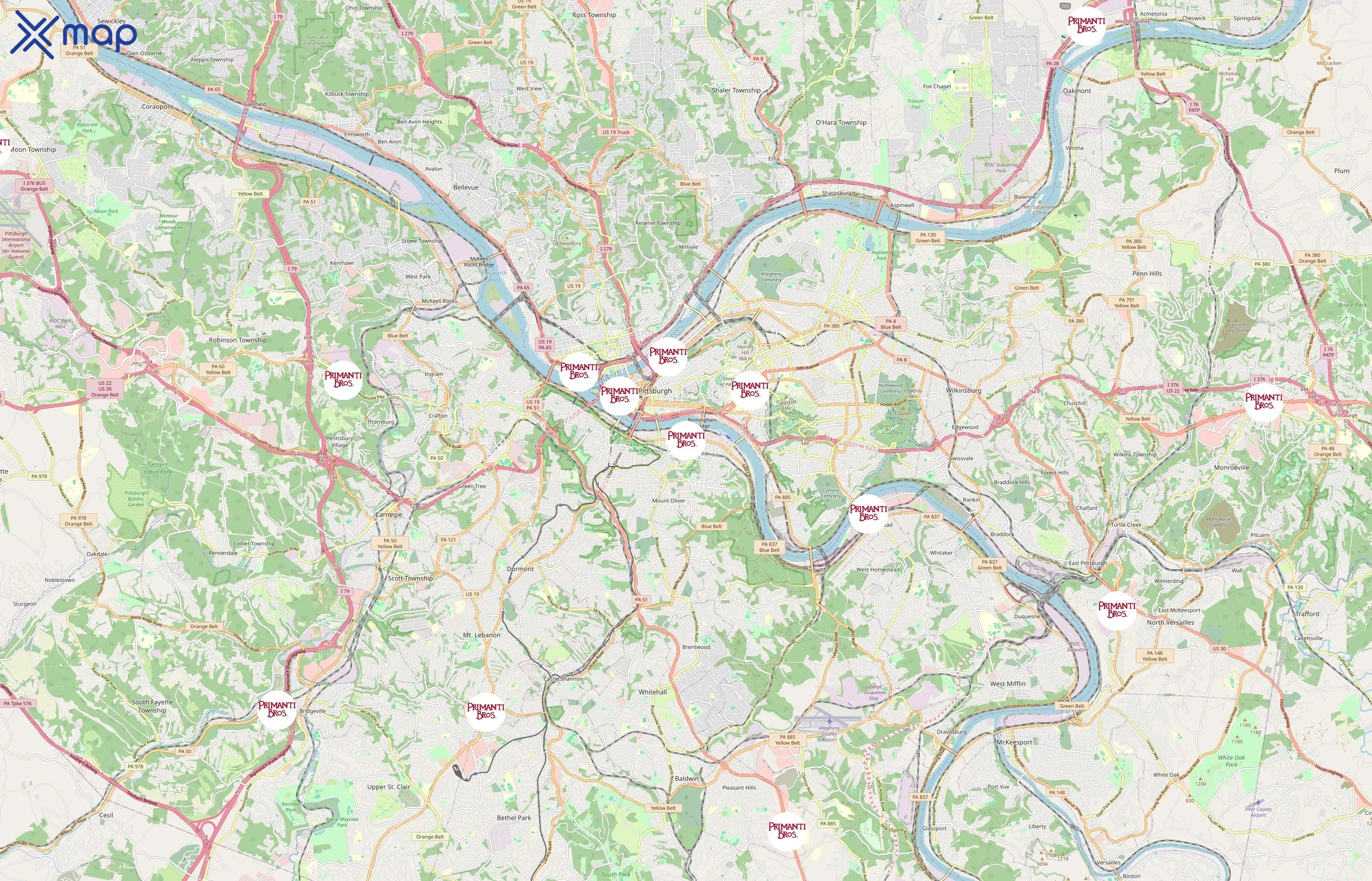 Primanti Bros. area coverage