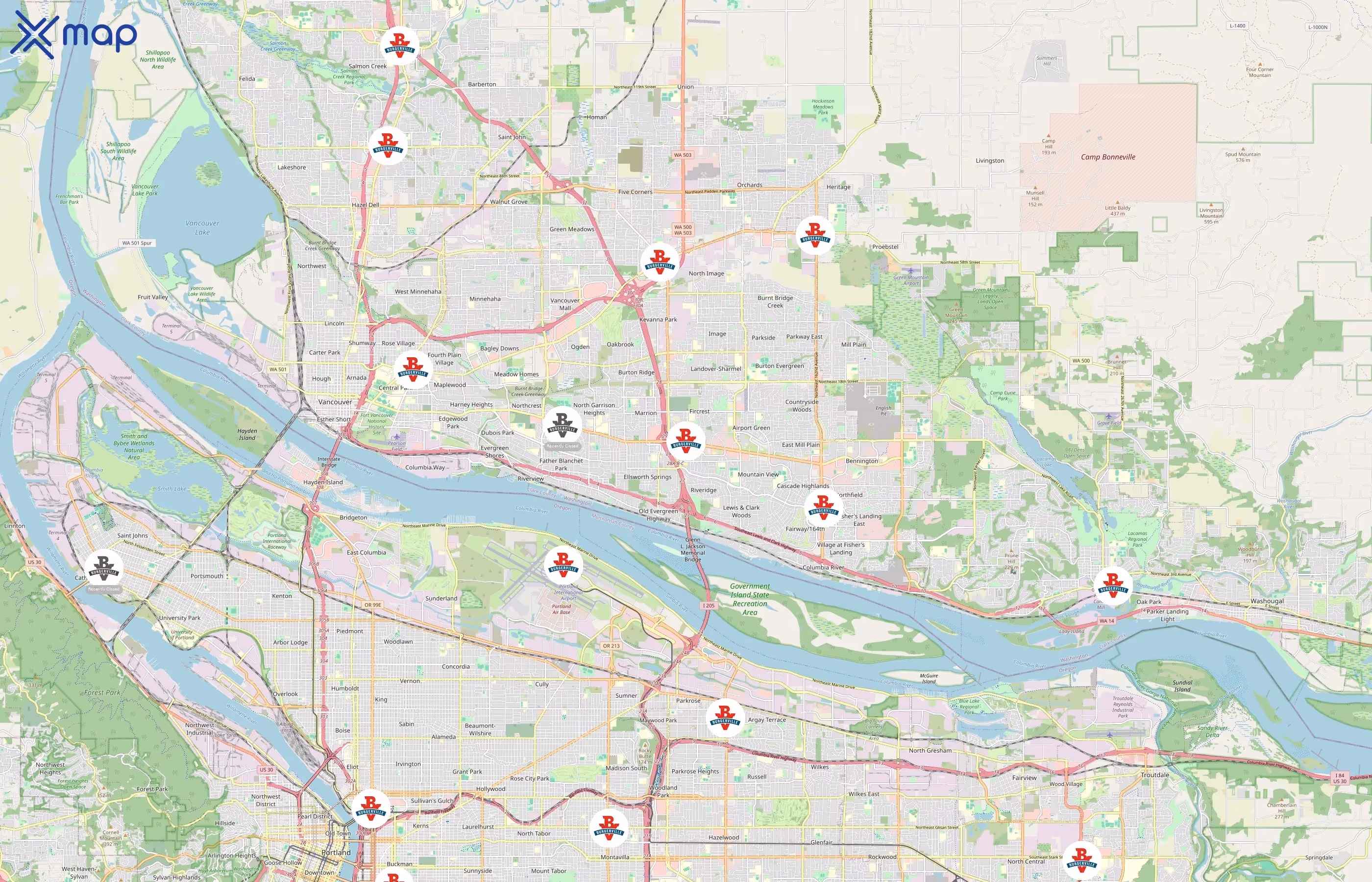 Burgerville area coverage