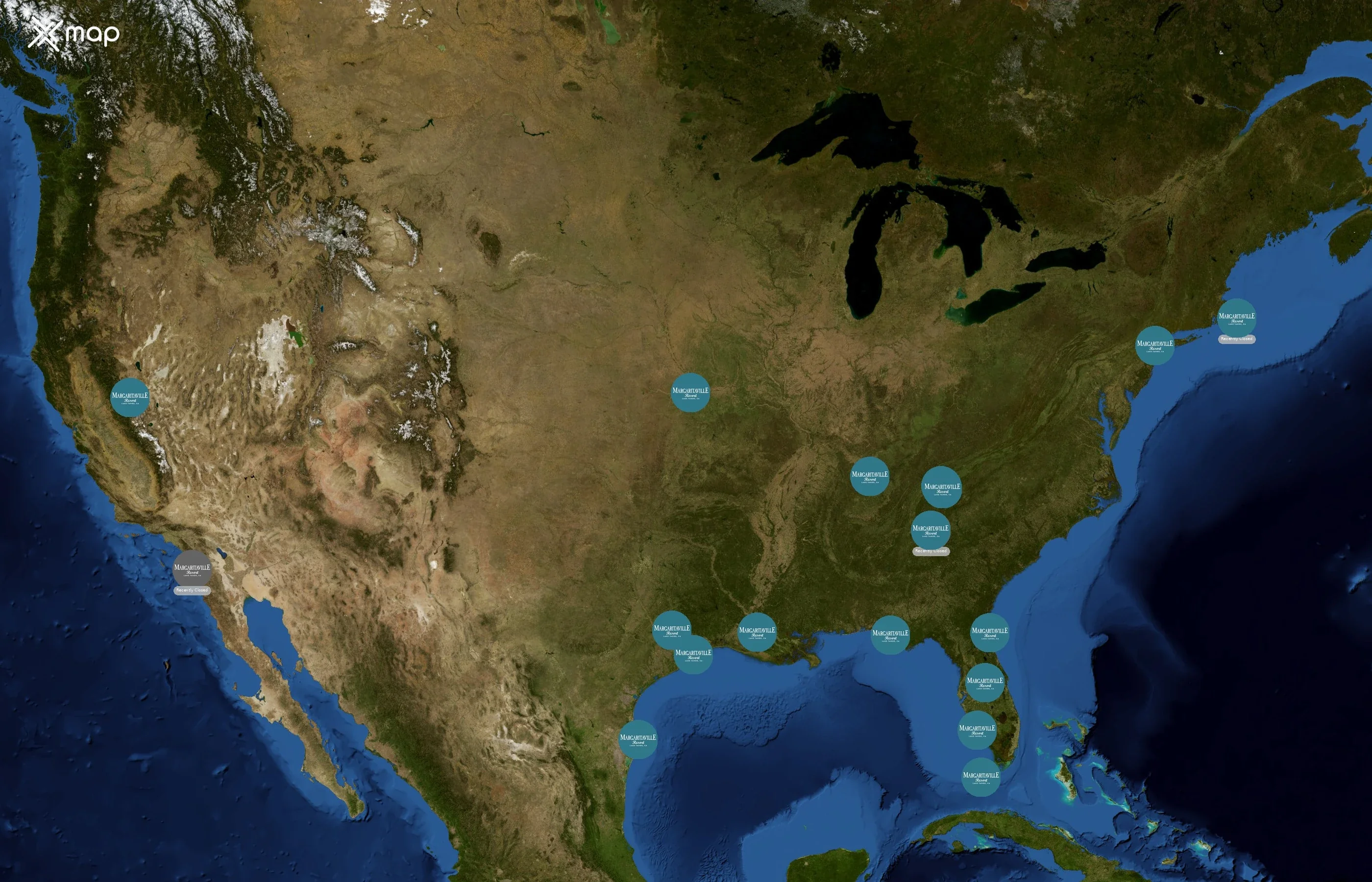 Margaritaville Resorts & Hotels state distribution