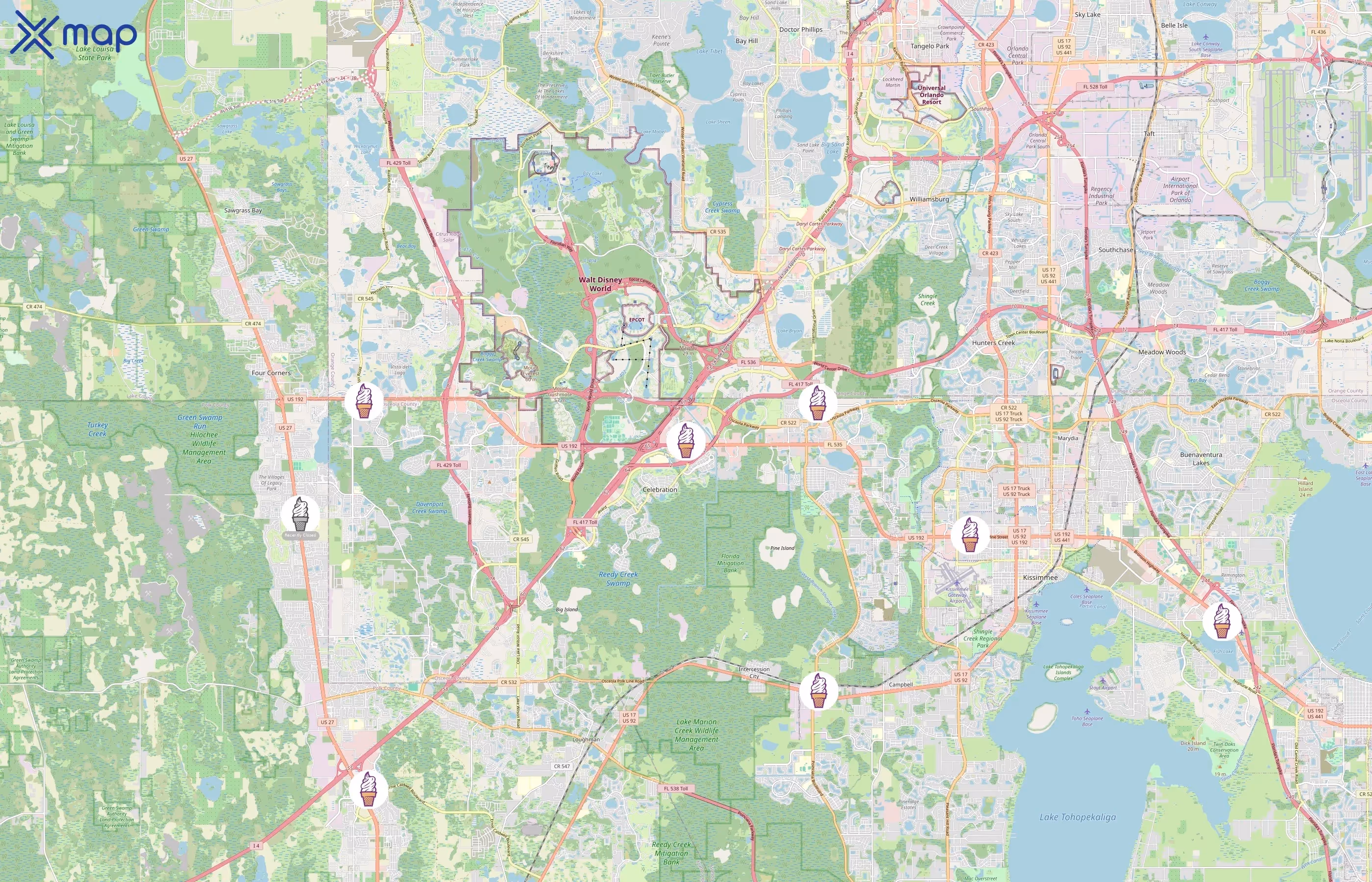 Twistee Treat area coverage
