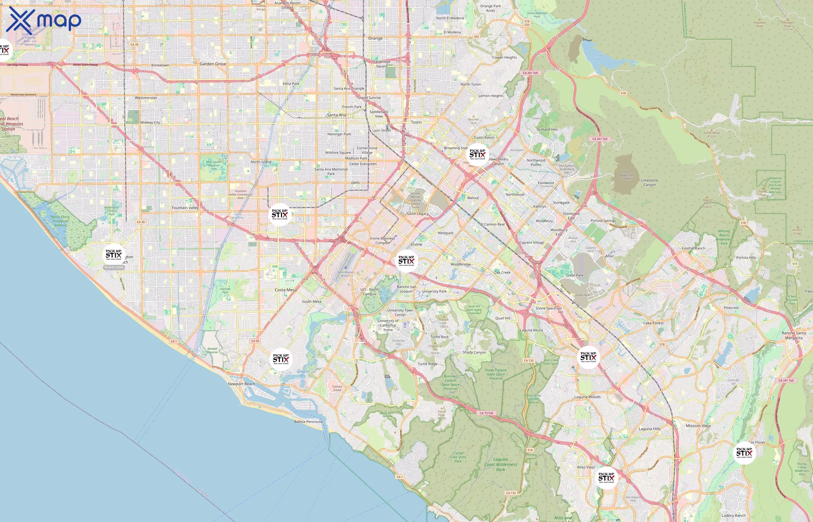 Pick Up Stix area coverage