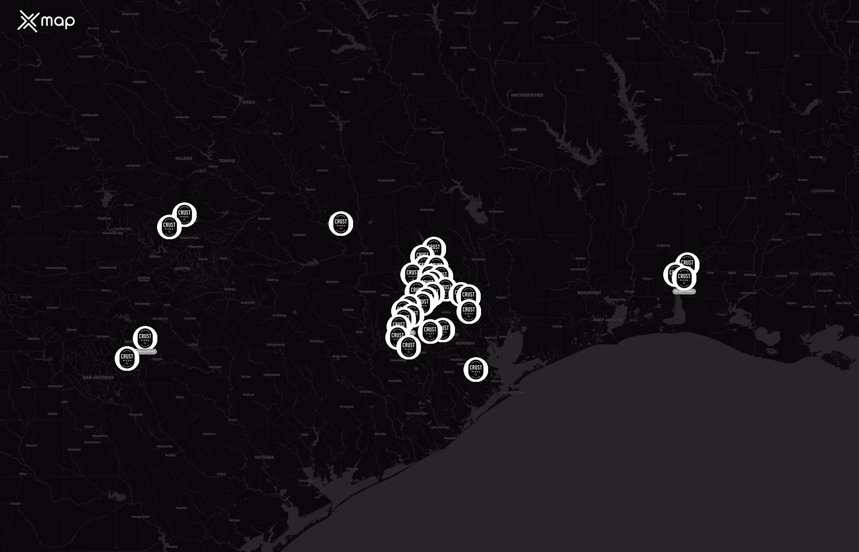 Crust Pizza Co. city distribution