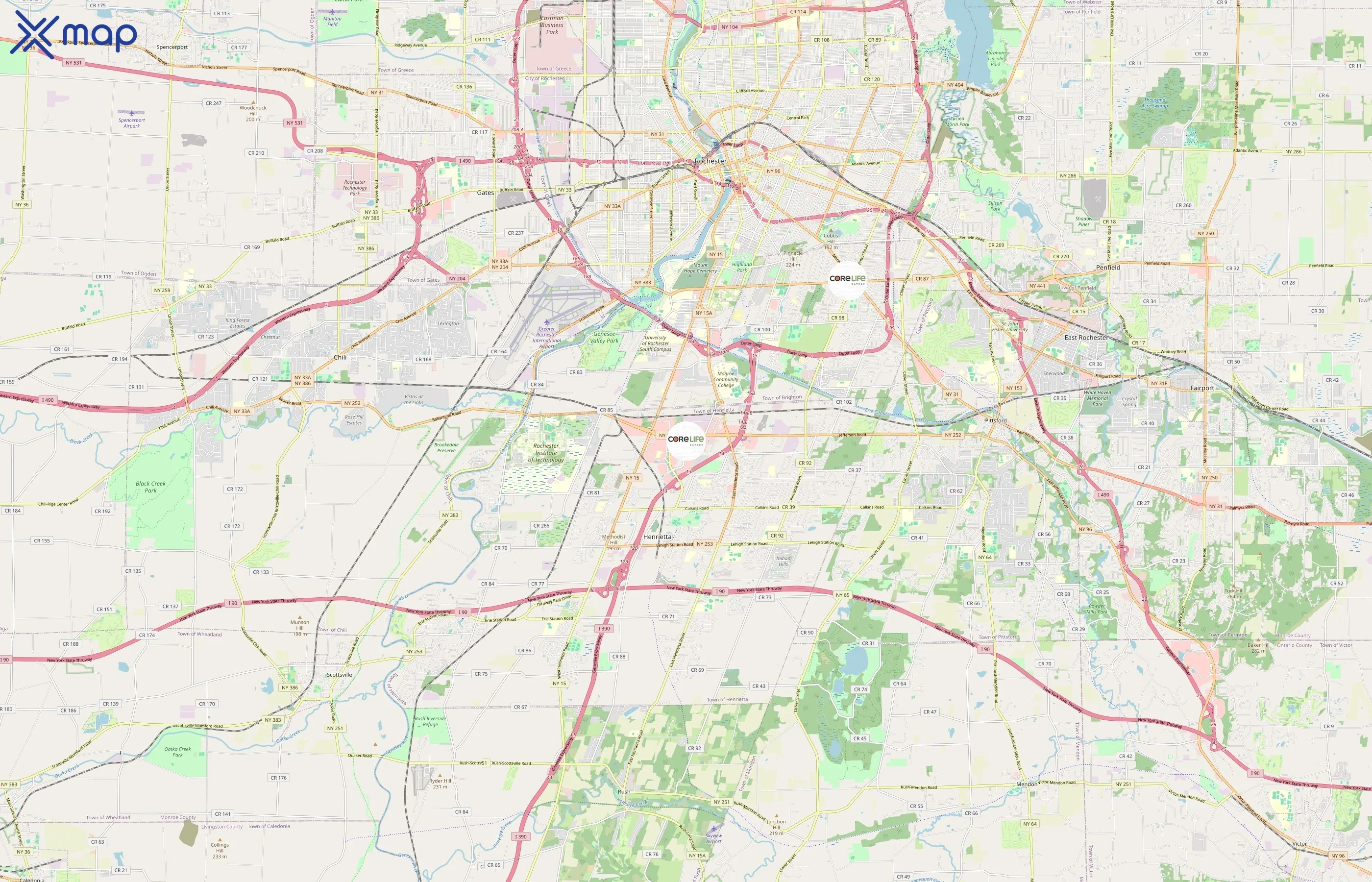 CoreLife Eatery area coverage