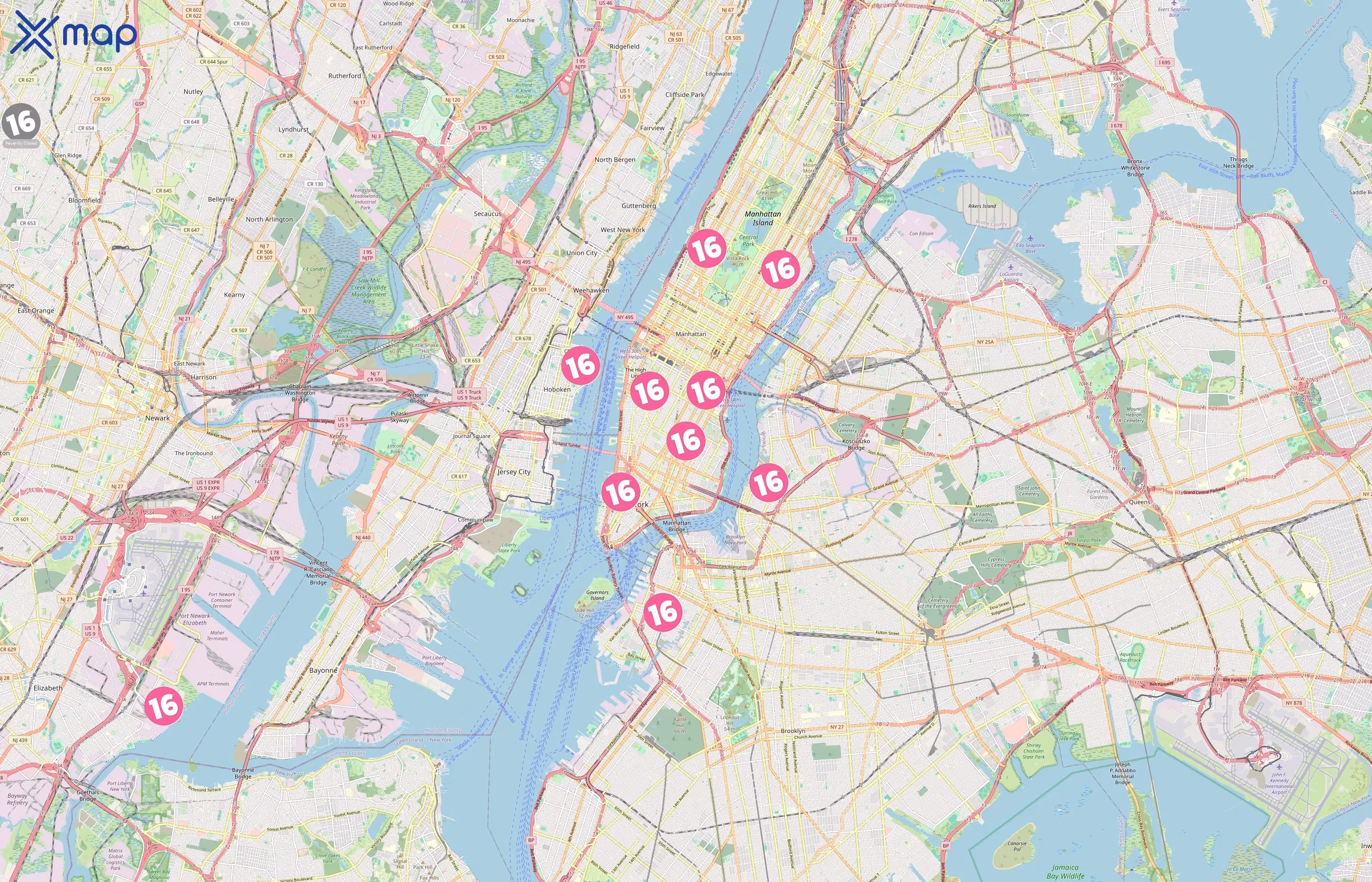 16 Handles area coverage