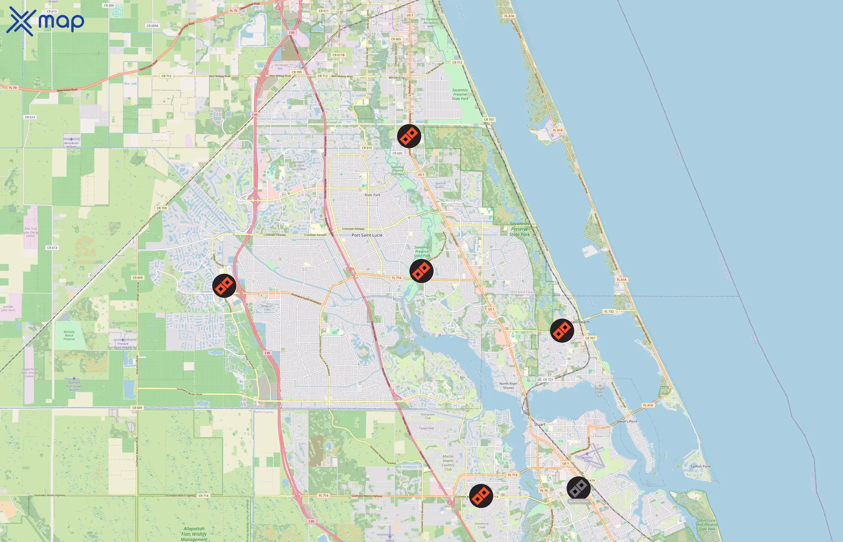 Hurricane Grill & Wings area coverage