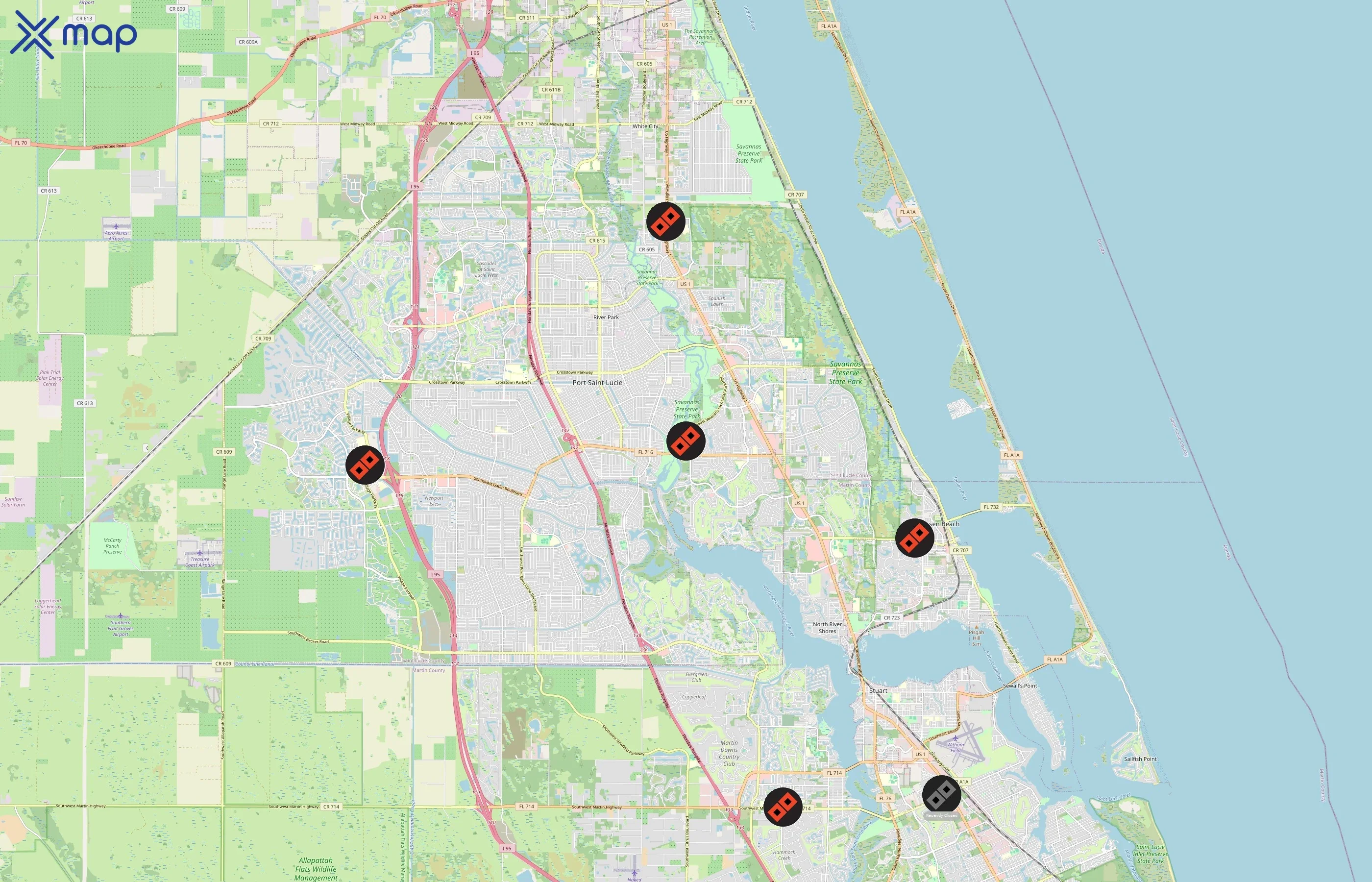 Hurricane Grill & Wings area coverage