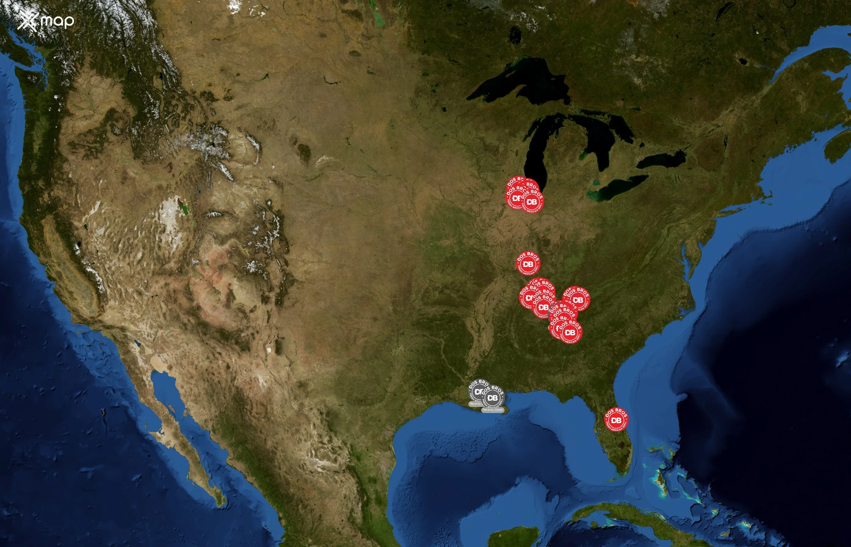 DosBros Fresh Mexican Grill state distribution