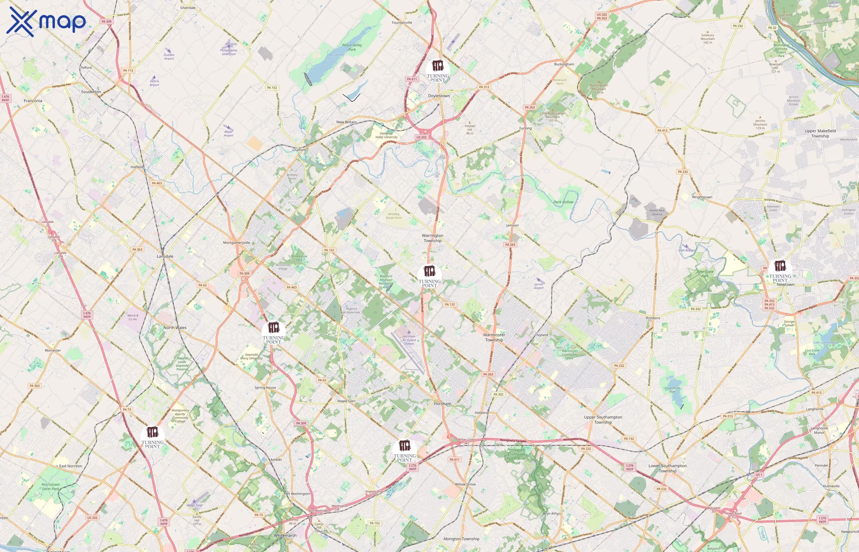 Turning Point Restaurants area coverage