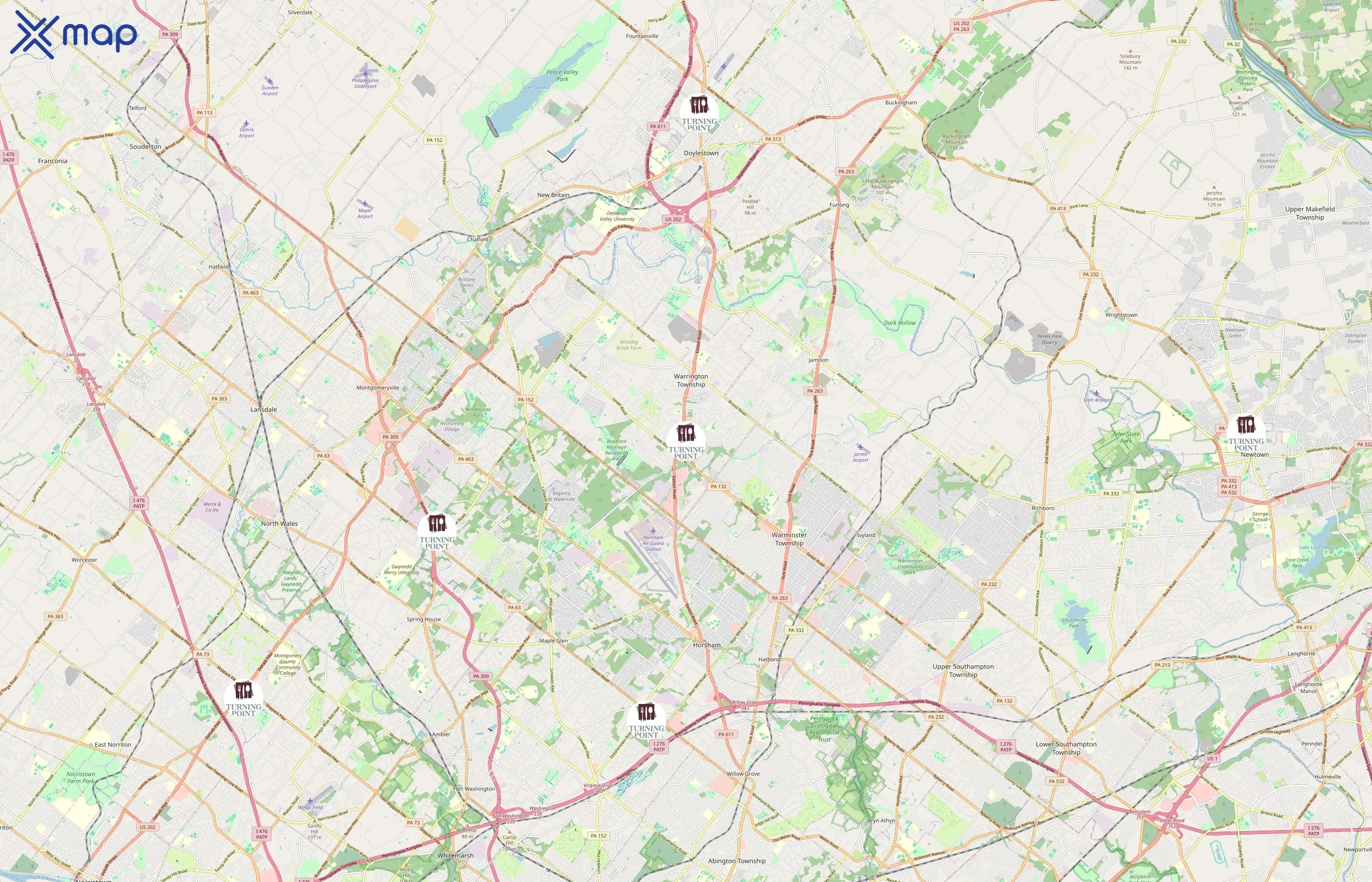 Turning Point Restaurants area coverage