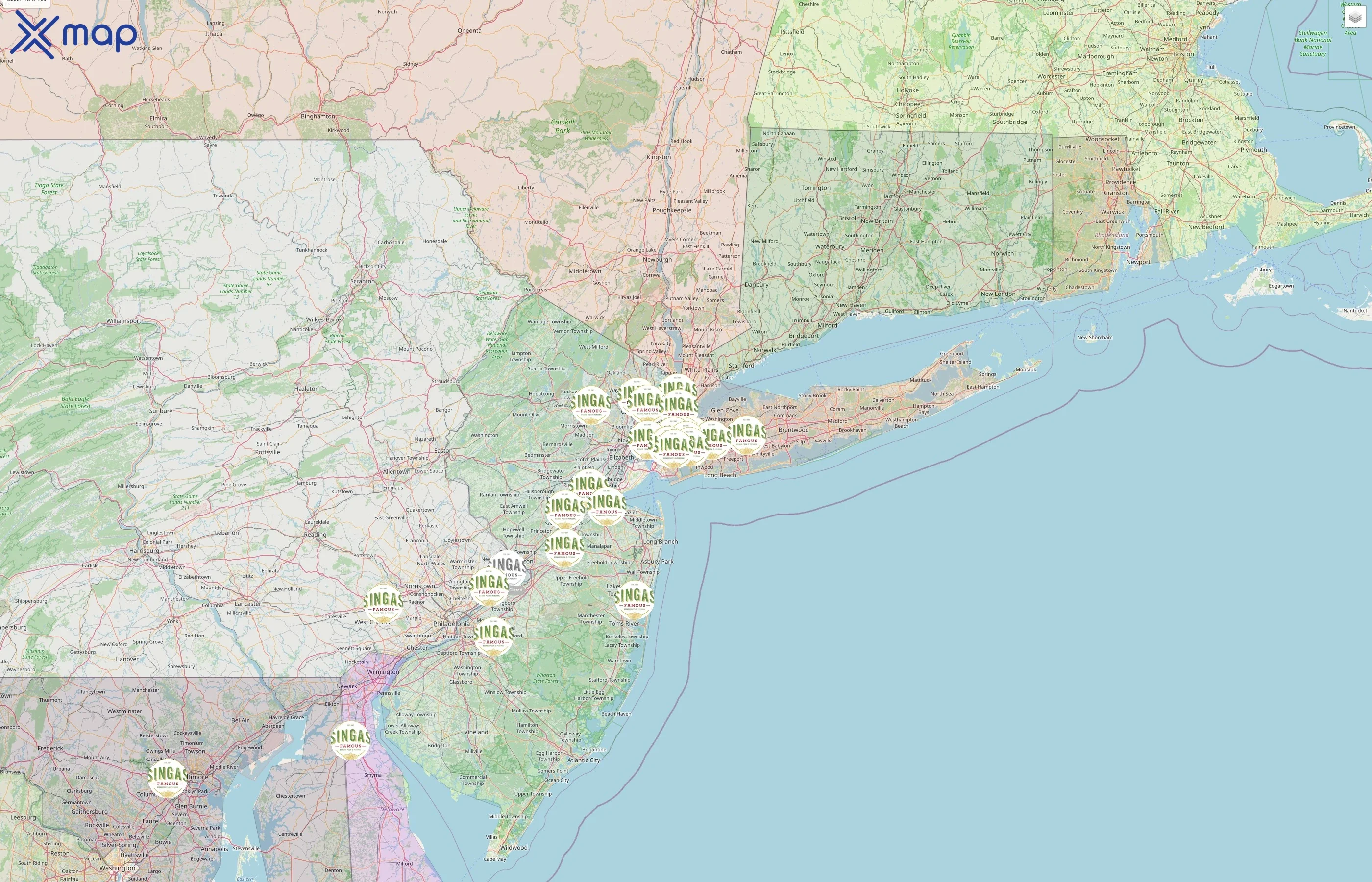 Singas Famous Pizza street hotspots