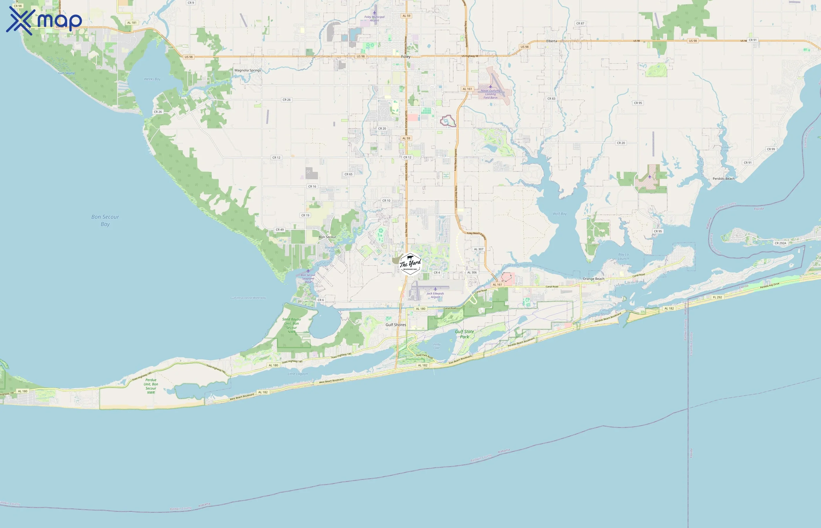 The Yard Milkshake Bar area coverage