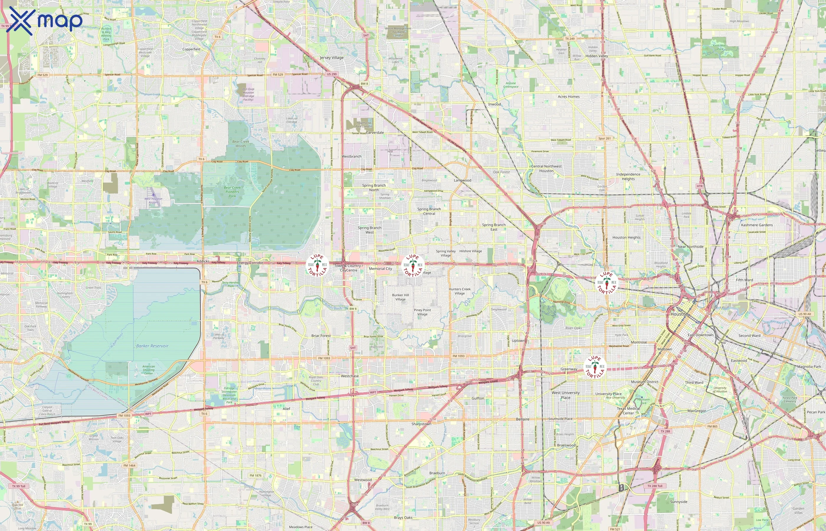 Lupe Tortilla area coverage