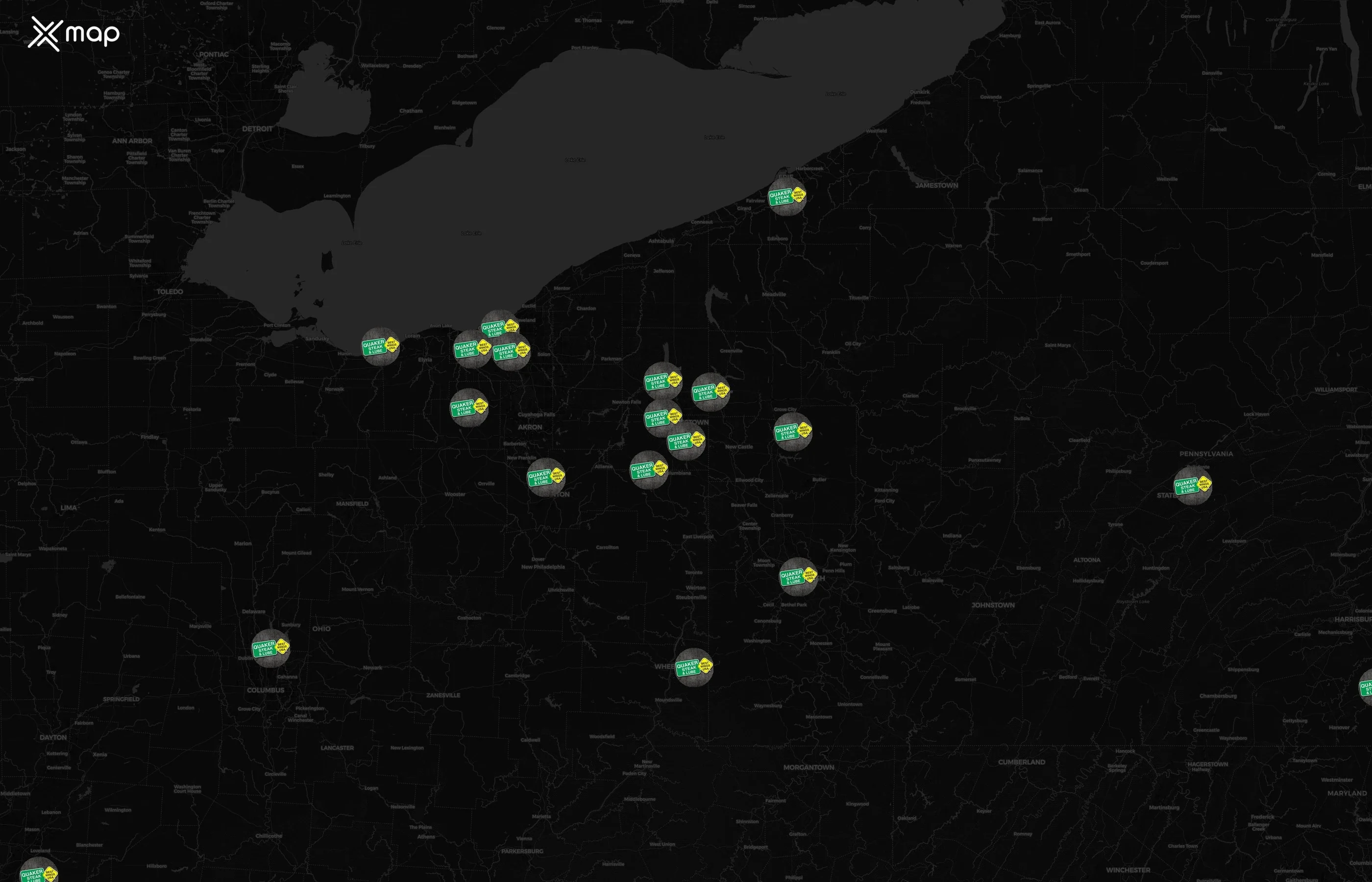 Quaker Steak & Lube city distribution