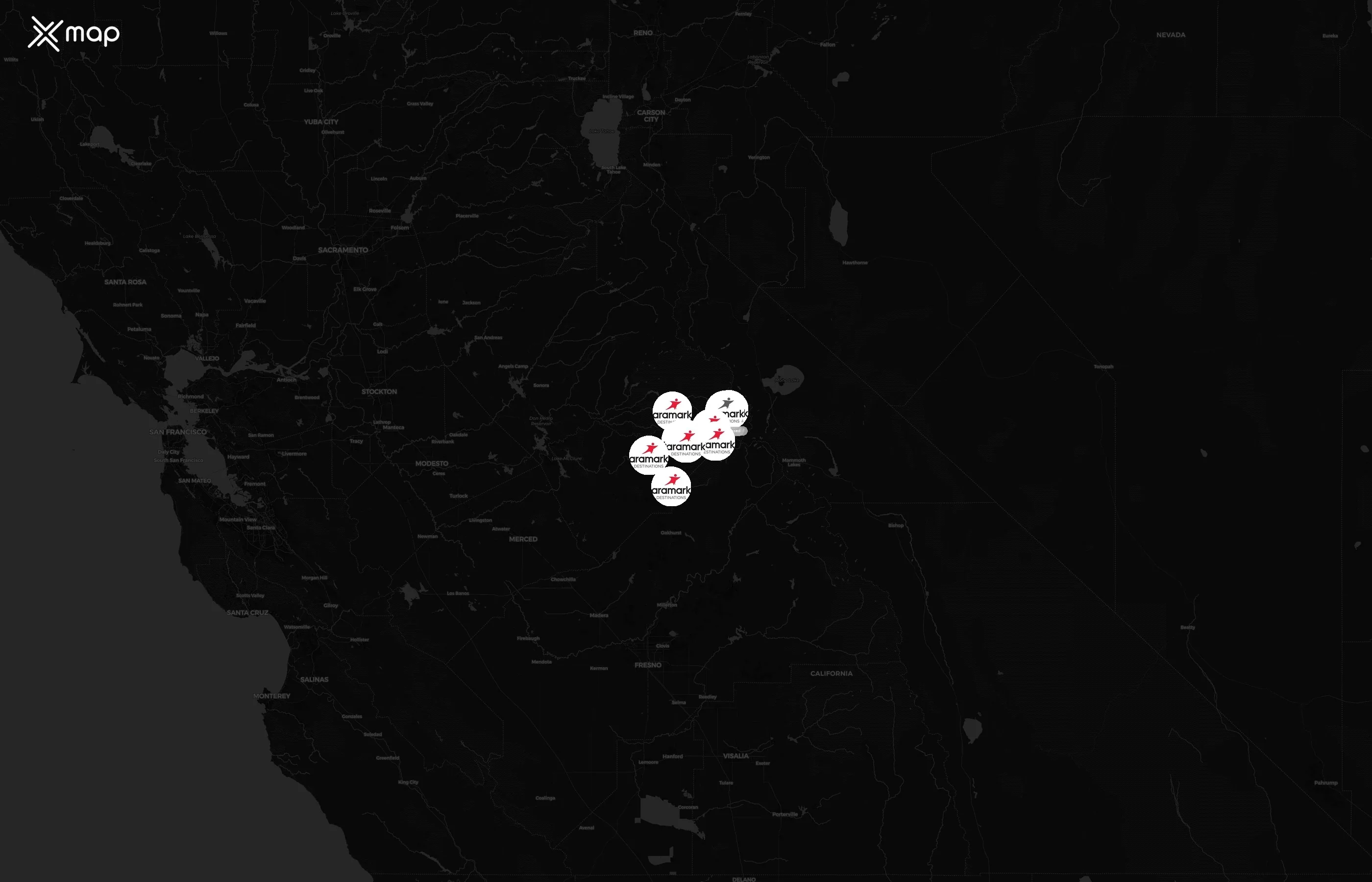 Yosemite National Park city distribution