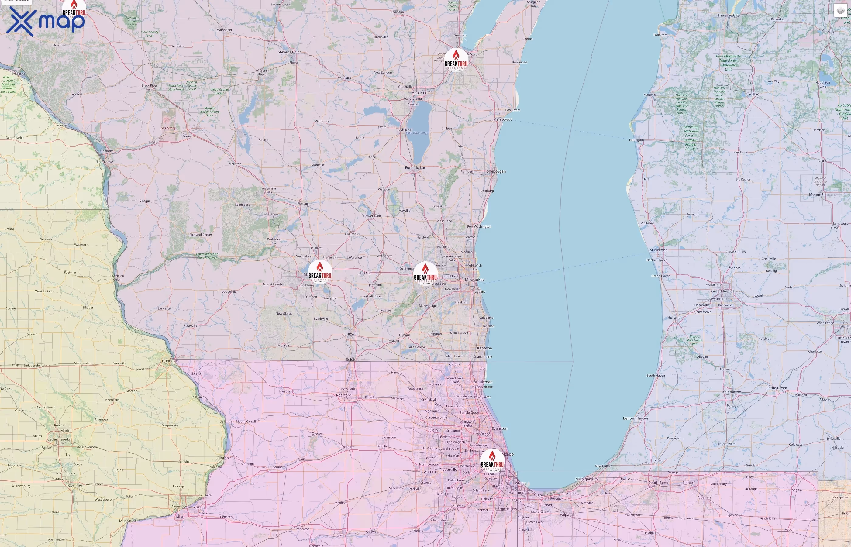 Breakthru Beverage street hotspots
