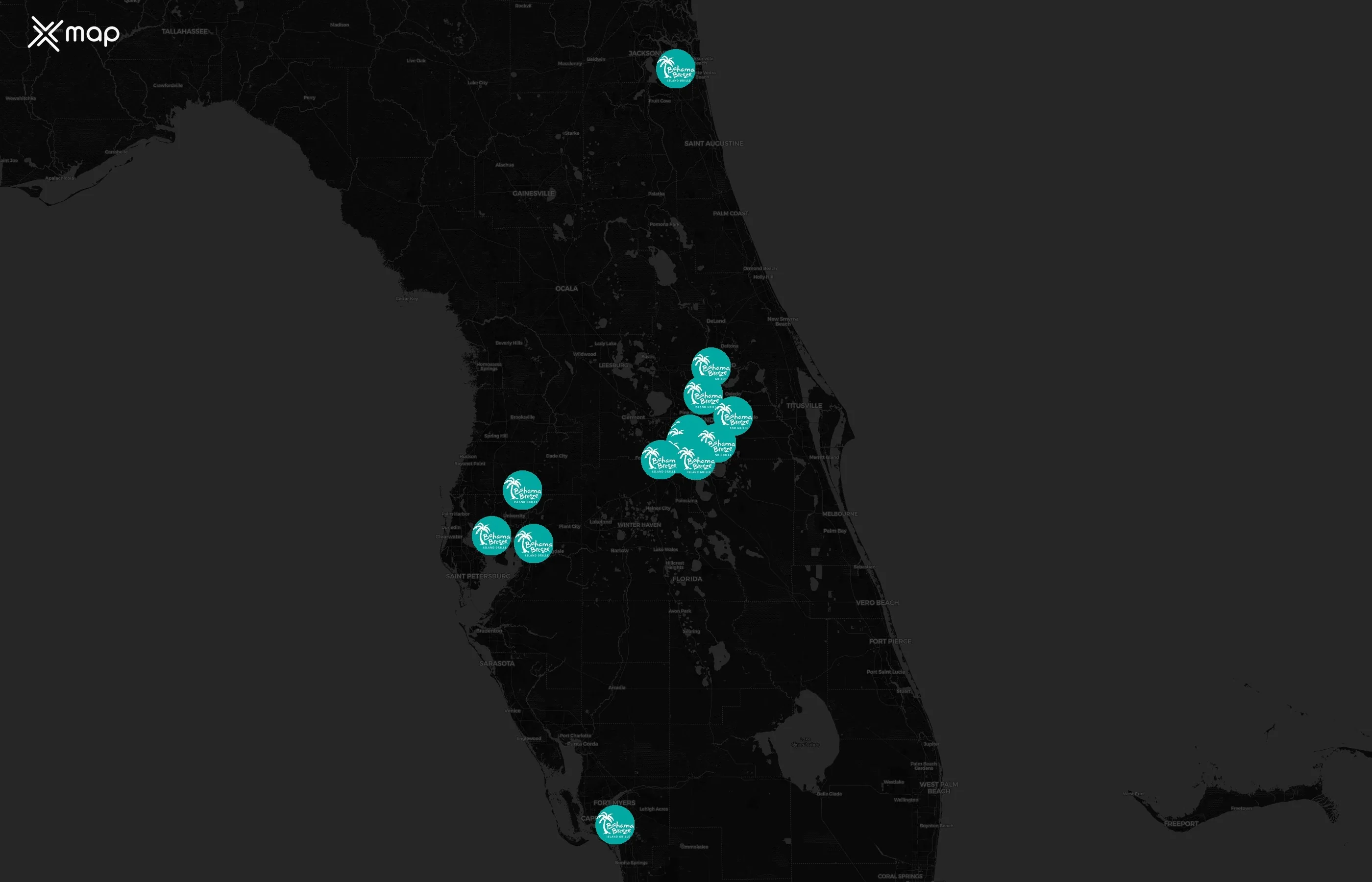 Bahama Breeze city distribution