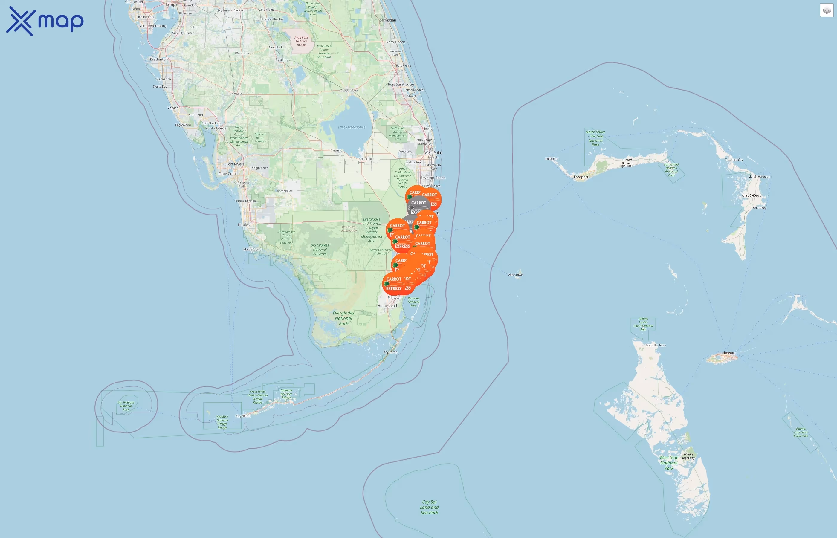 Carrot Express street hotspots