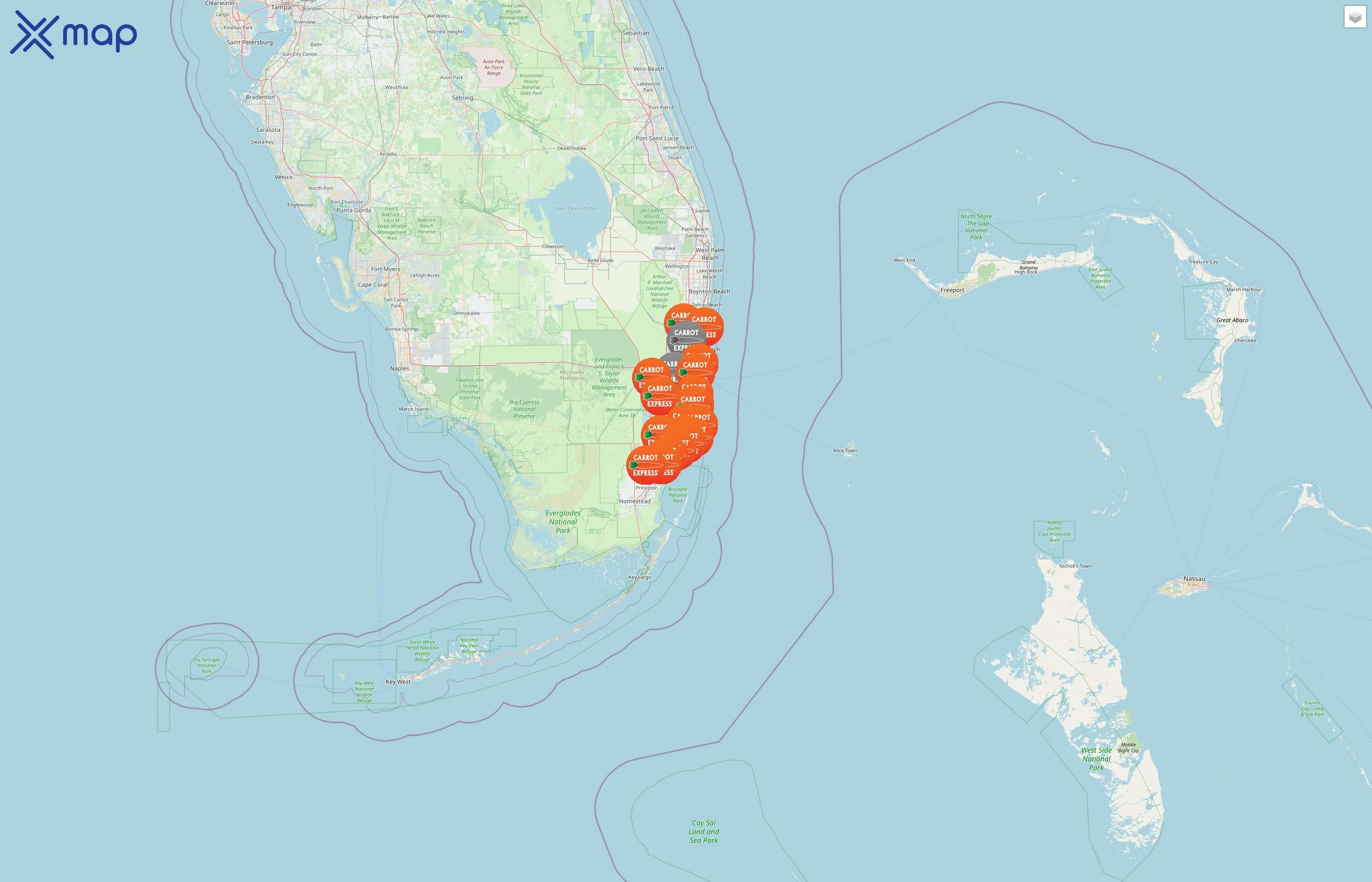 Carrot Express street hotspots