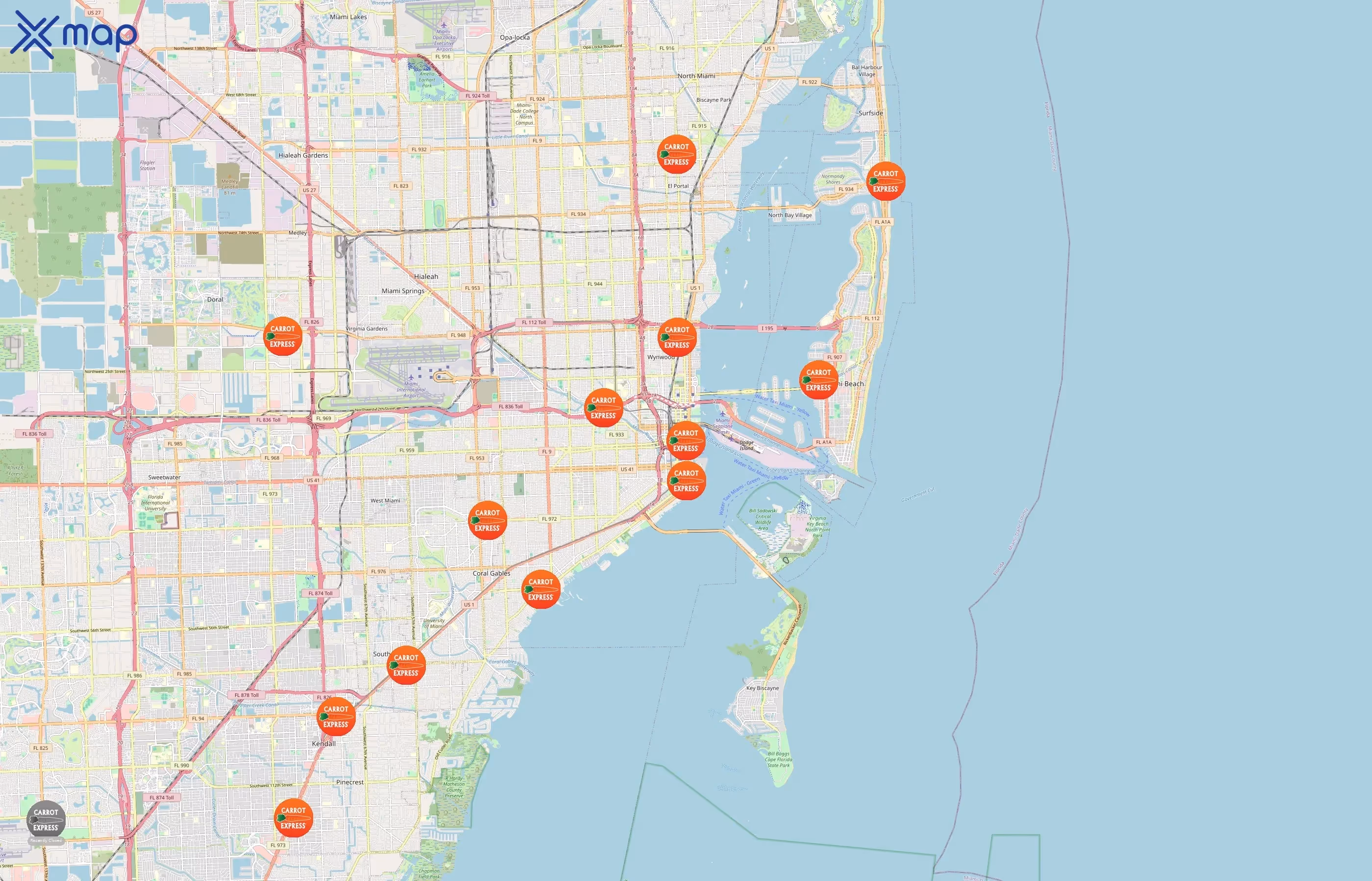 Carrot Express area coverage