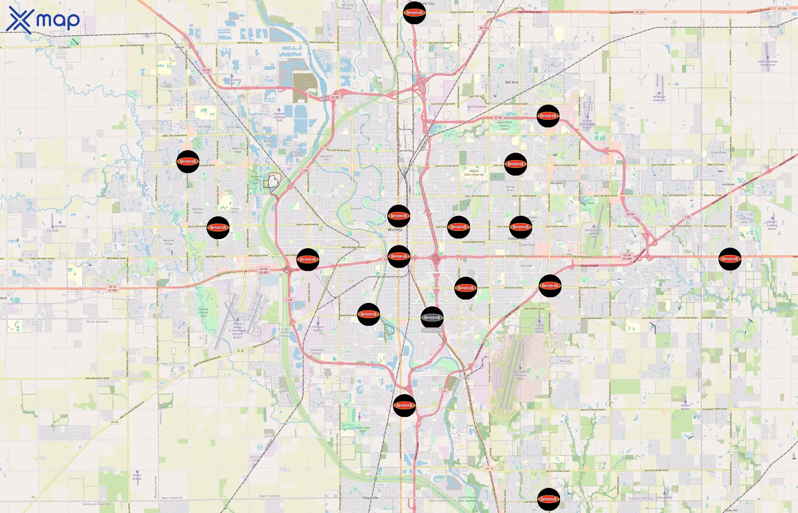 Spangles area coverage