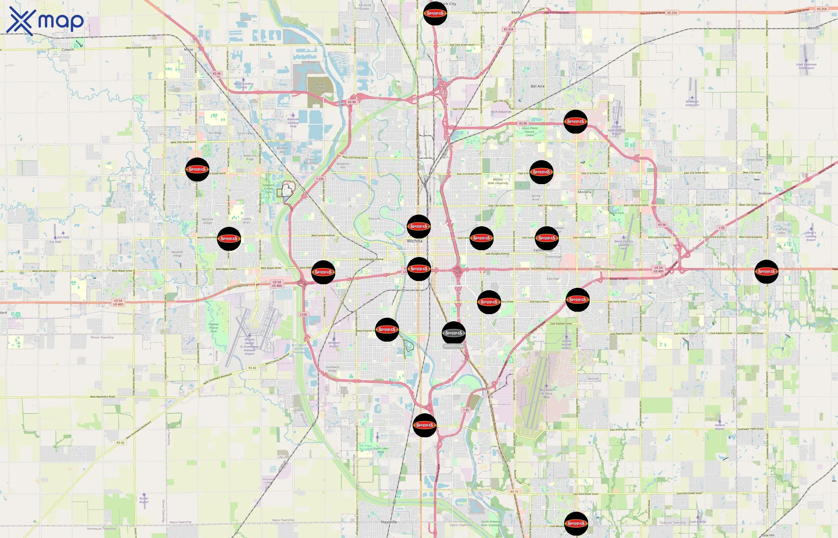 Spangles area coverage
