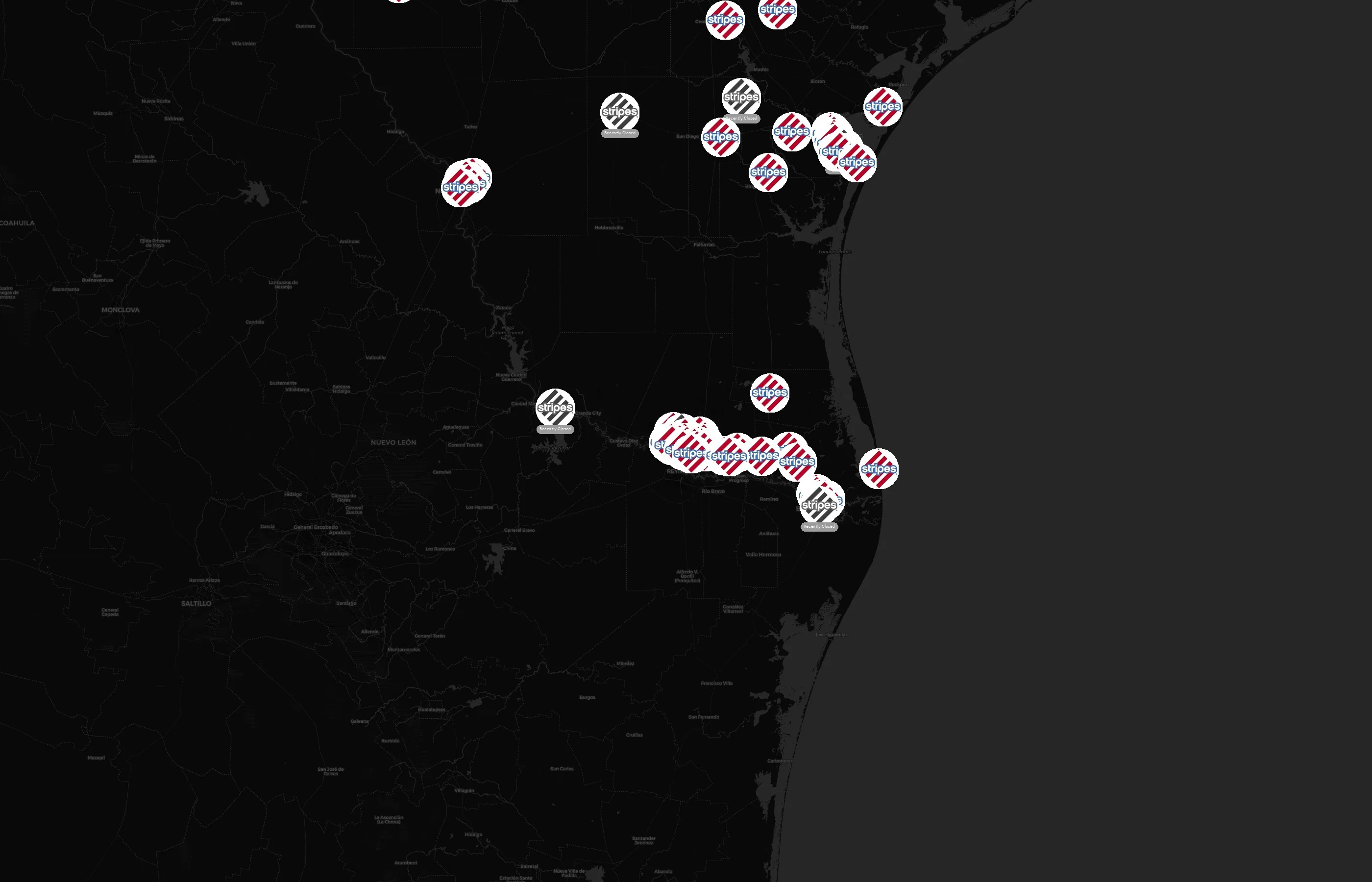 Stripes city distribution