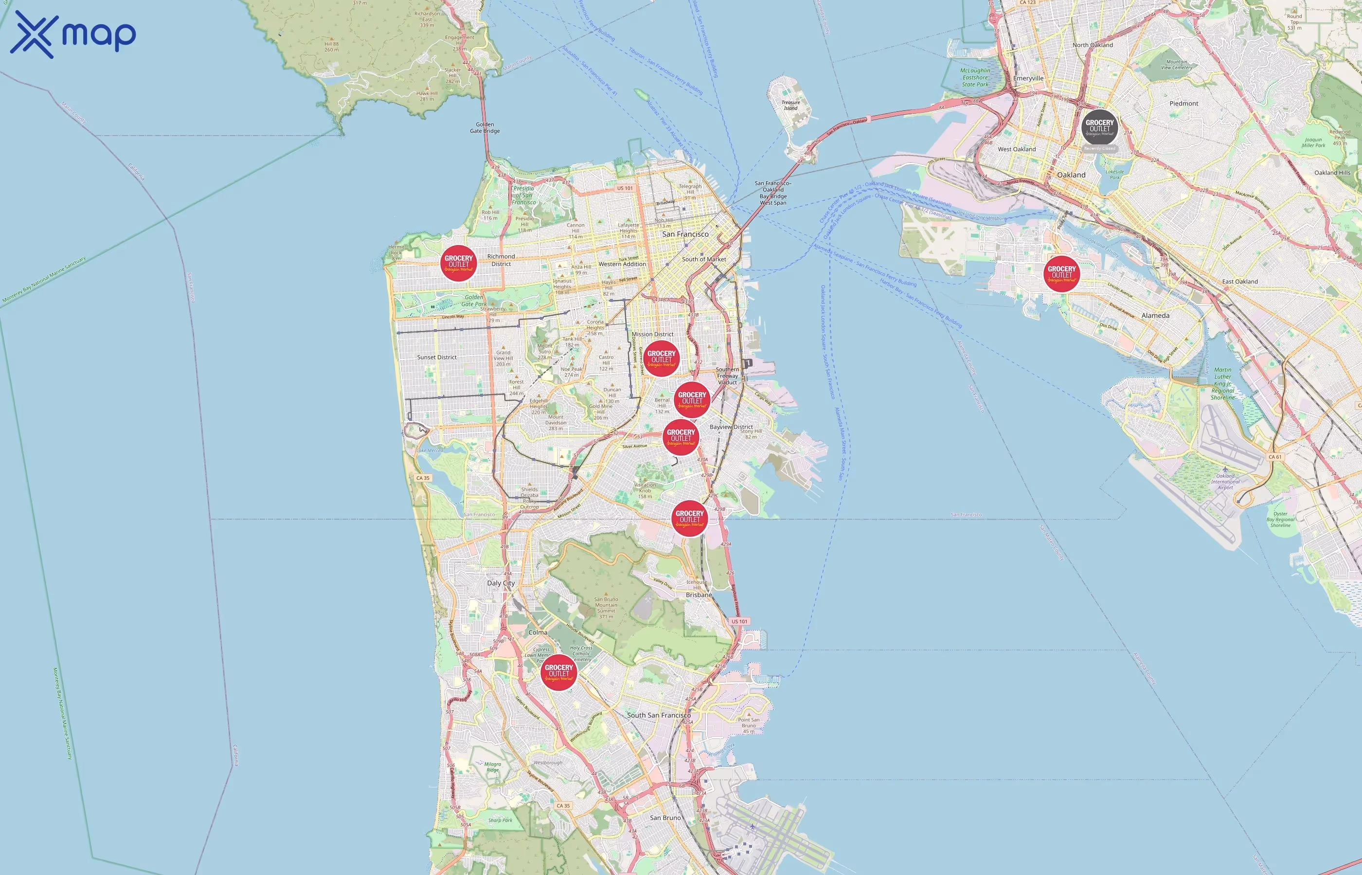 Grocery Outlet area coverage