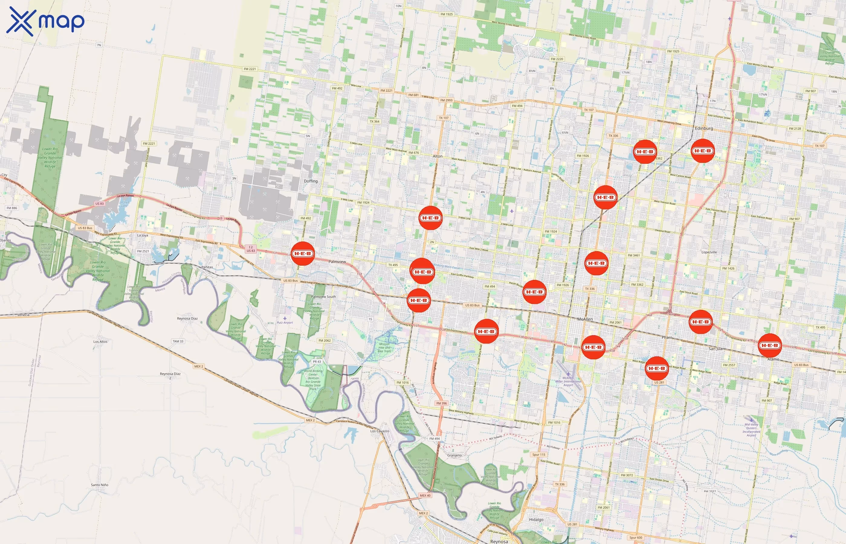 H-E-B area coverage