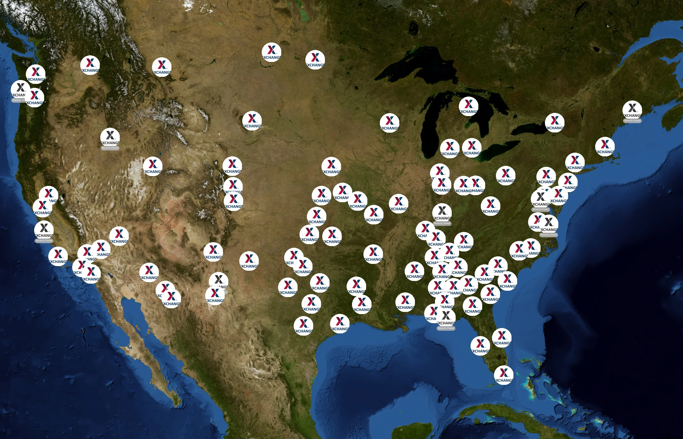 Army & Air Force Exchange Service state distribution