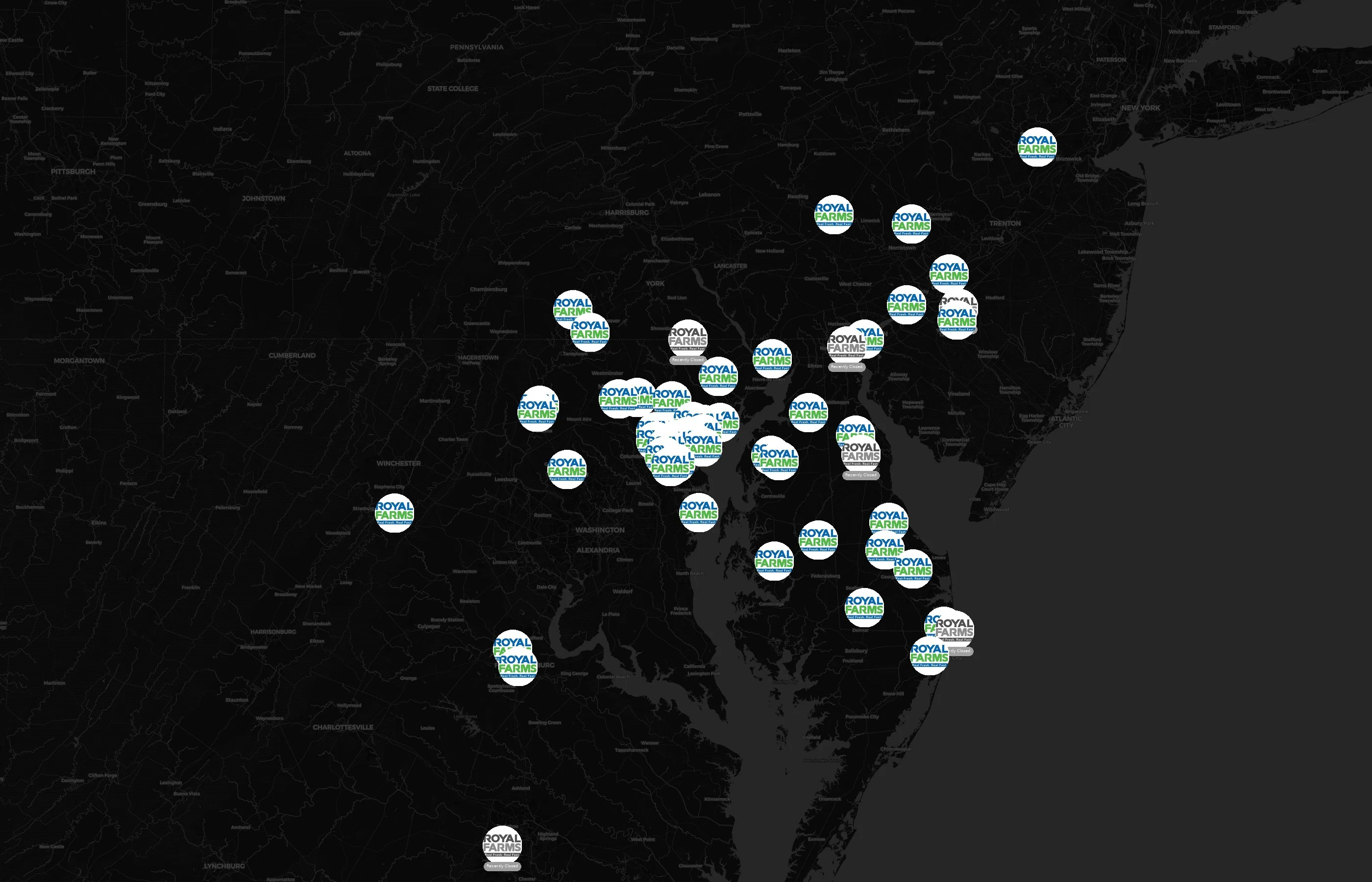 Royal Farms city distribution