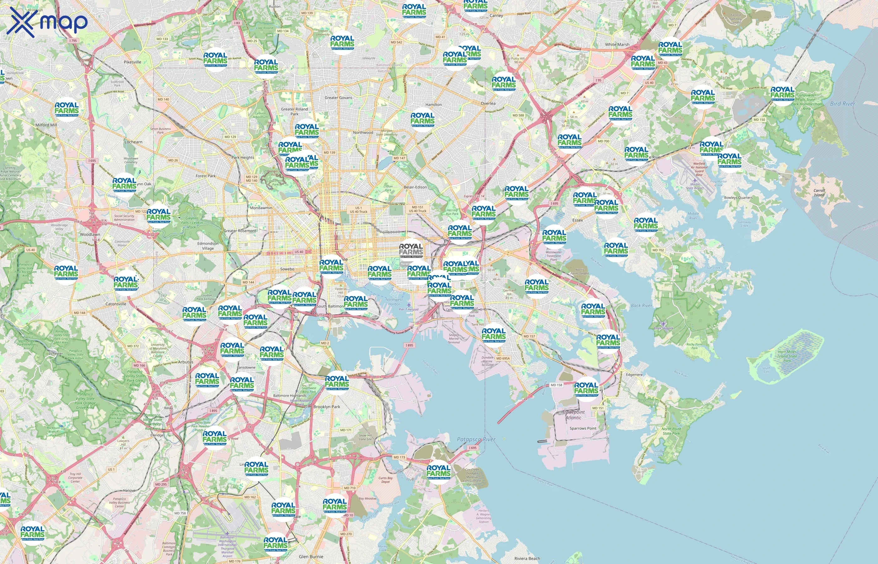 Royal Farms area coverage