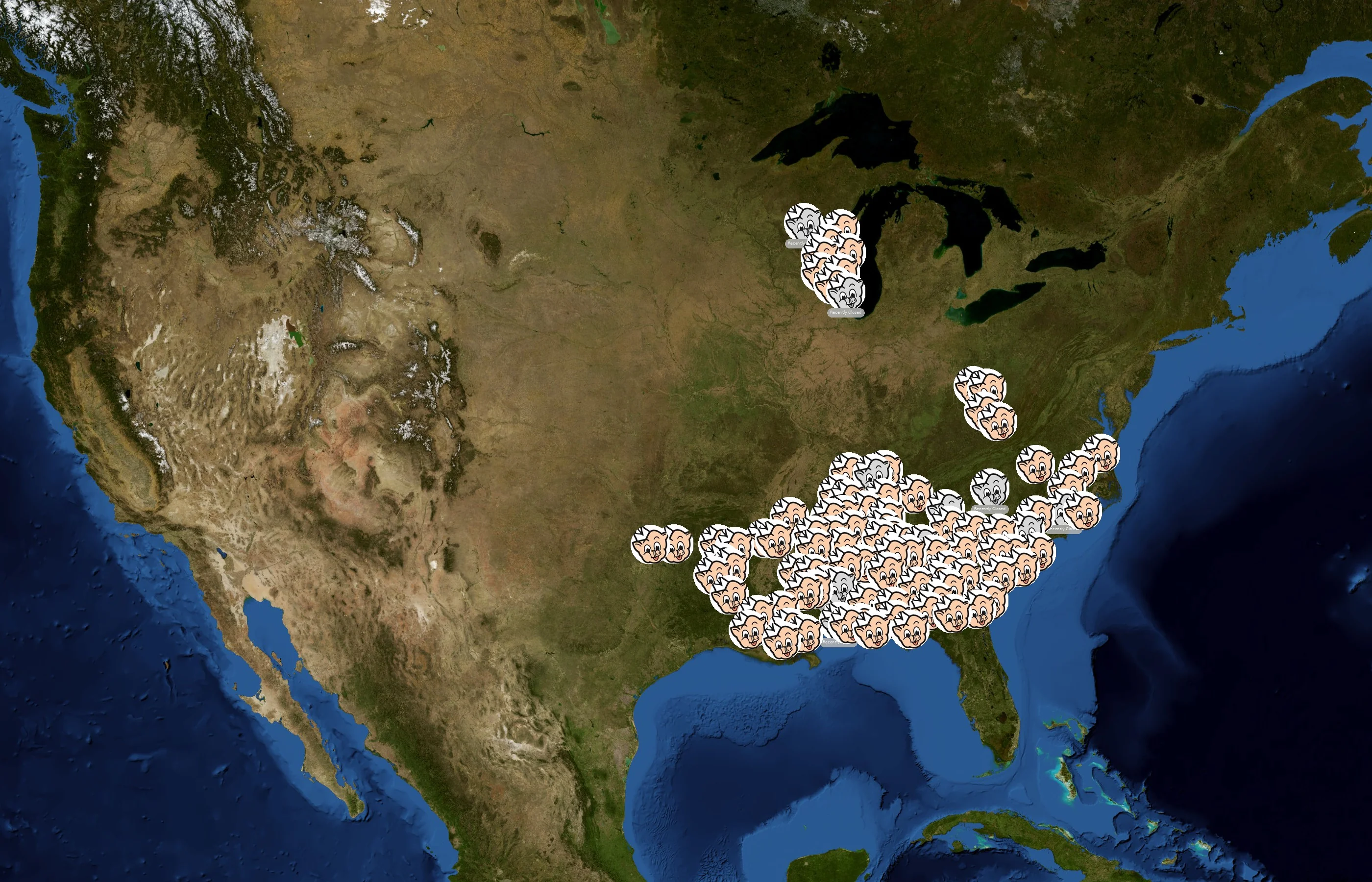 Piggly Wiggly state distribution