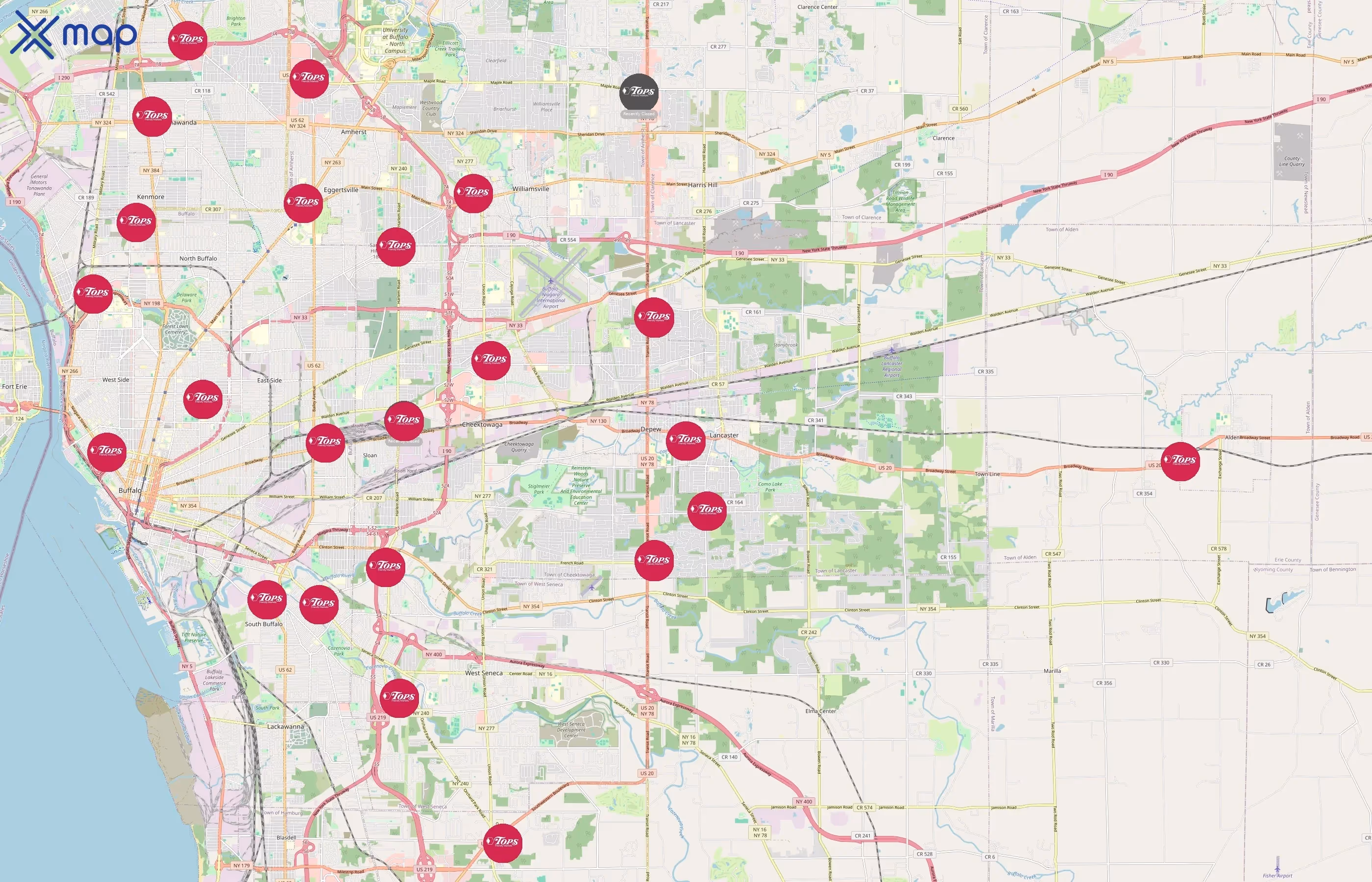 Tops Friendly Markets area coverage